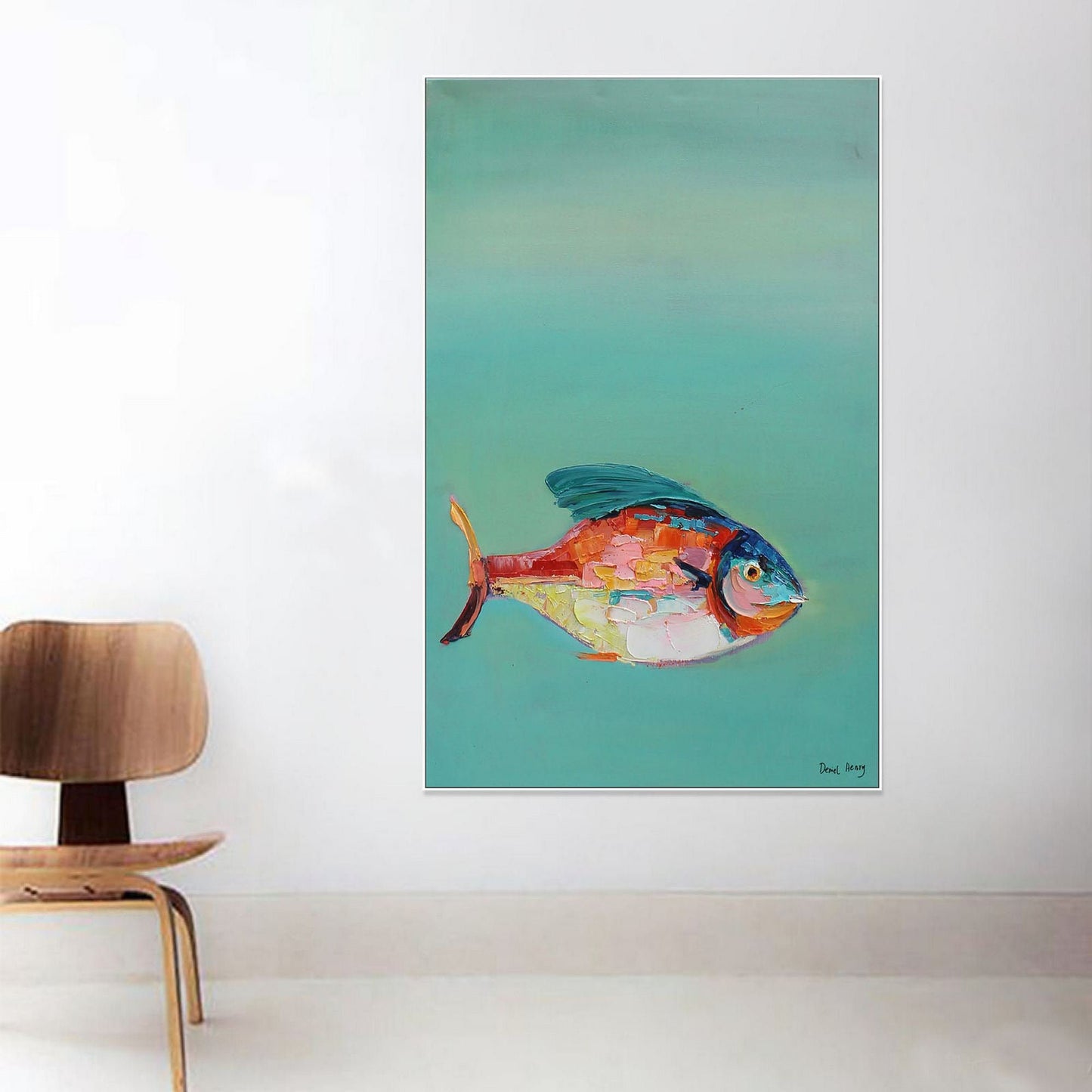Contemporary Art Fish, Large Wall Art, Abstract Canvas Painting, Abstract Art, Bedroom Wall Decor, Large Painting, Oil Painting Original