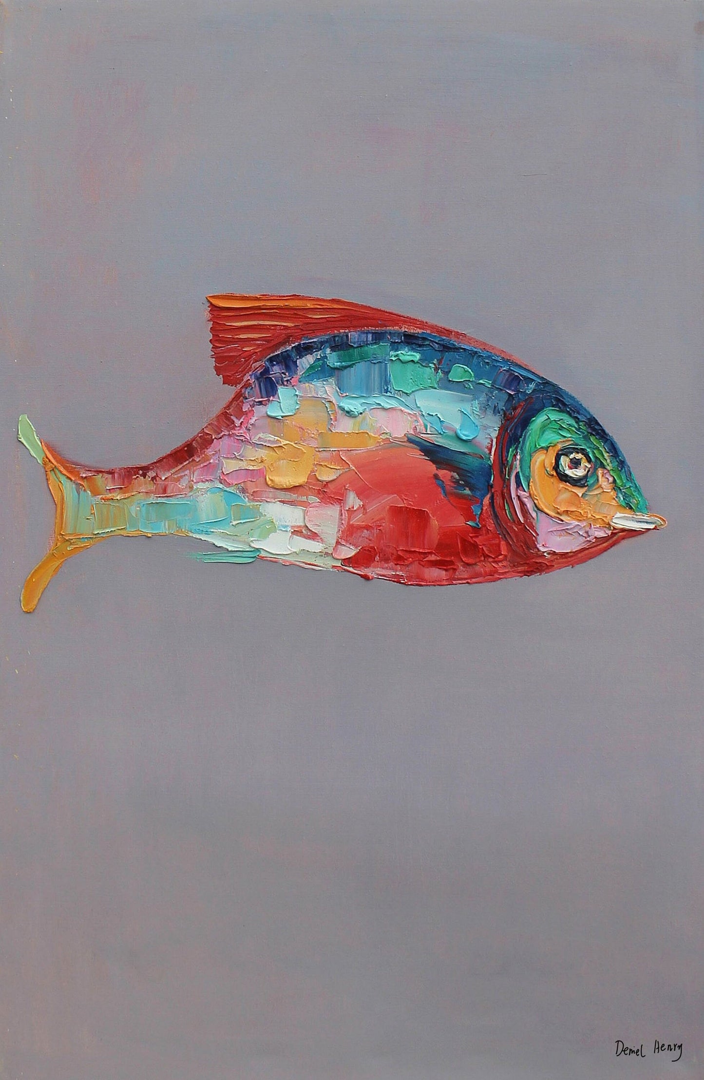 Large Wall Art Painting Fish Painting, Abstract Canvas Art, Abstract Painting, Original Abstract Painting, Kitchen Decor, Large Art