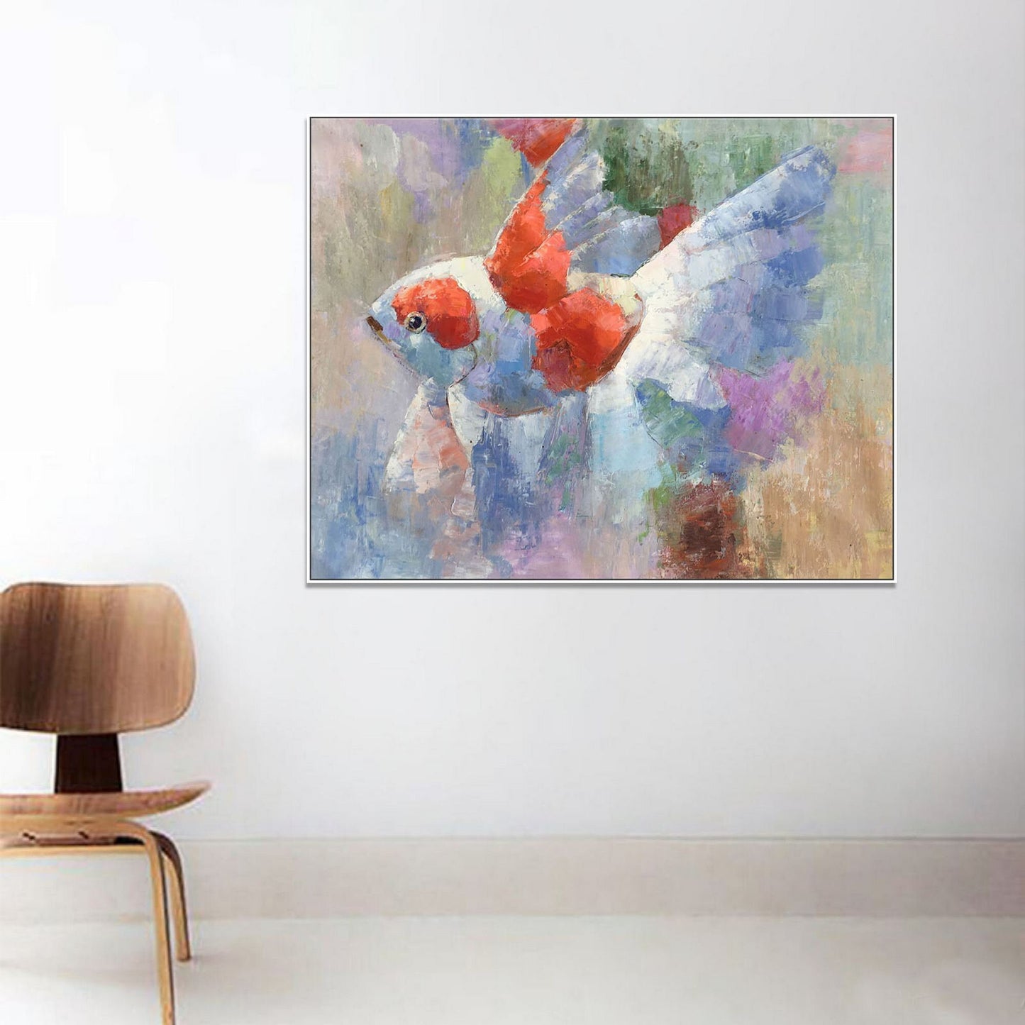 Oil Painting Gold Fish, Large Canvas Painting, Large Wall Decor, Gold Fish Painting, Modern Painting, Original Oil Painting, Canvas Art