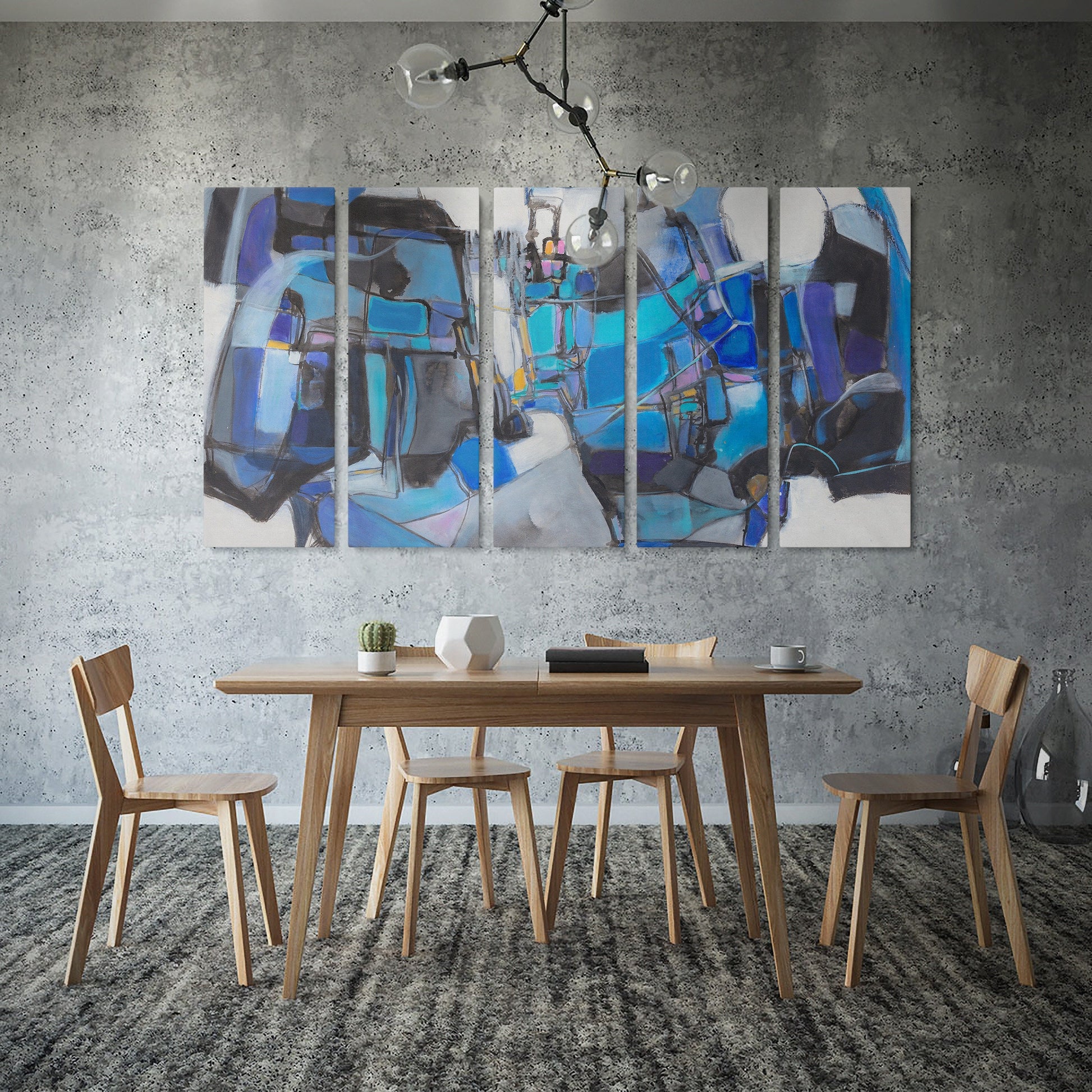 Five Piece Canvas, Acrylic Painting, Abstract Wall Art, Canvas Wall Art Abstract, Gift For Her, Fine Art, Oil Painting Original Hand Painted