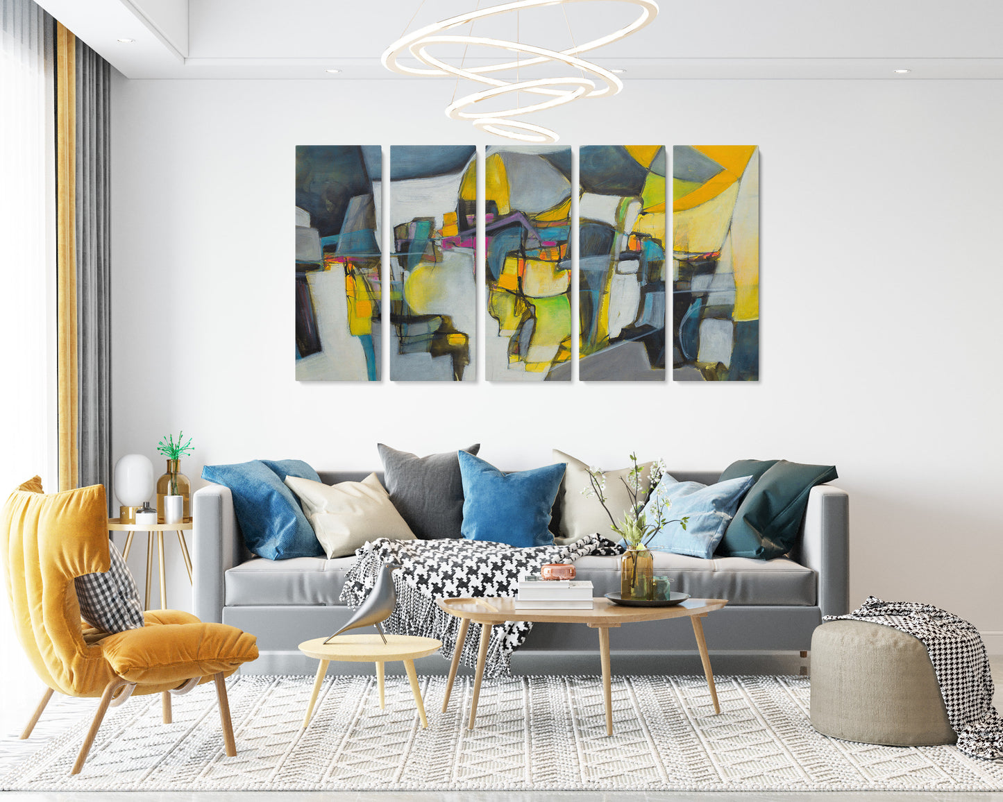 5 Panel Wall Art, Paintings On Canvas, Modern Painting, Canvas Wall Art Abstract, Bedroom Wall Art, Fine Art, Artwork Original Paintings