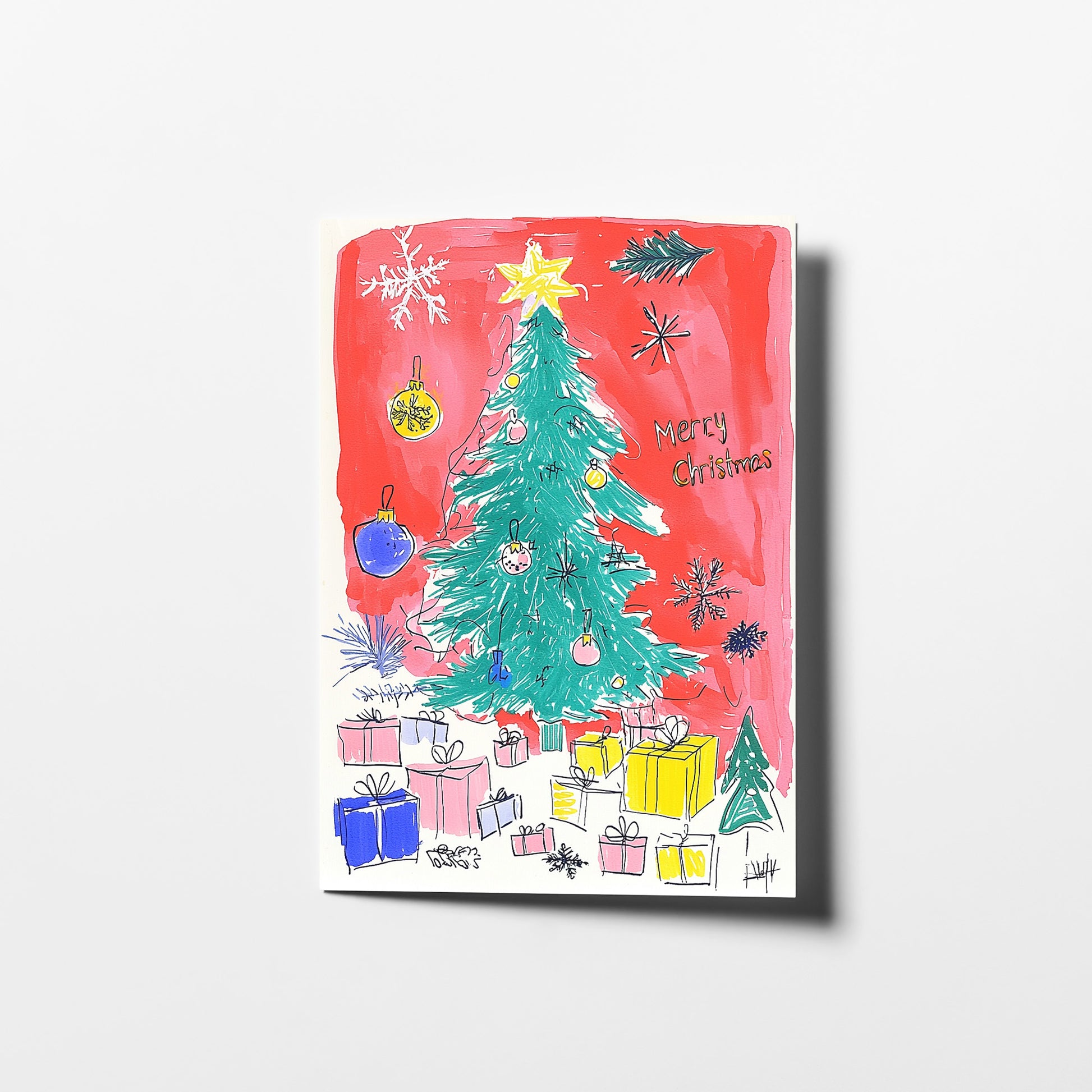 Christmas Tree Card Set | Whimsical Holiday Cards | Printable Download