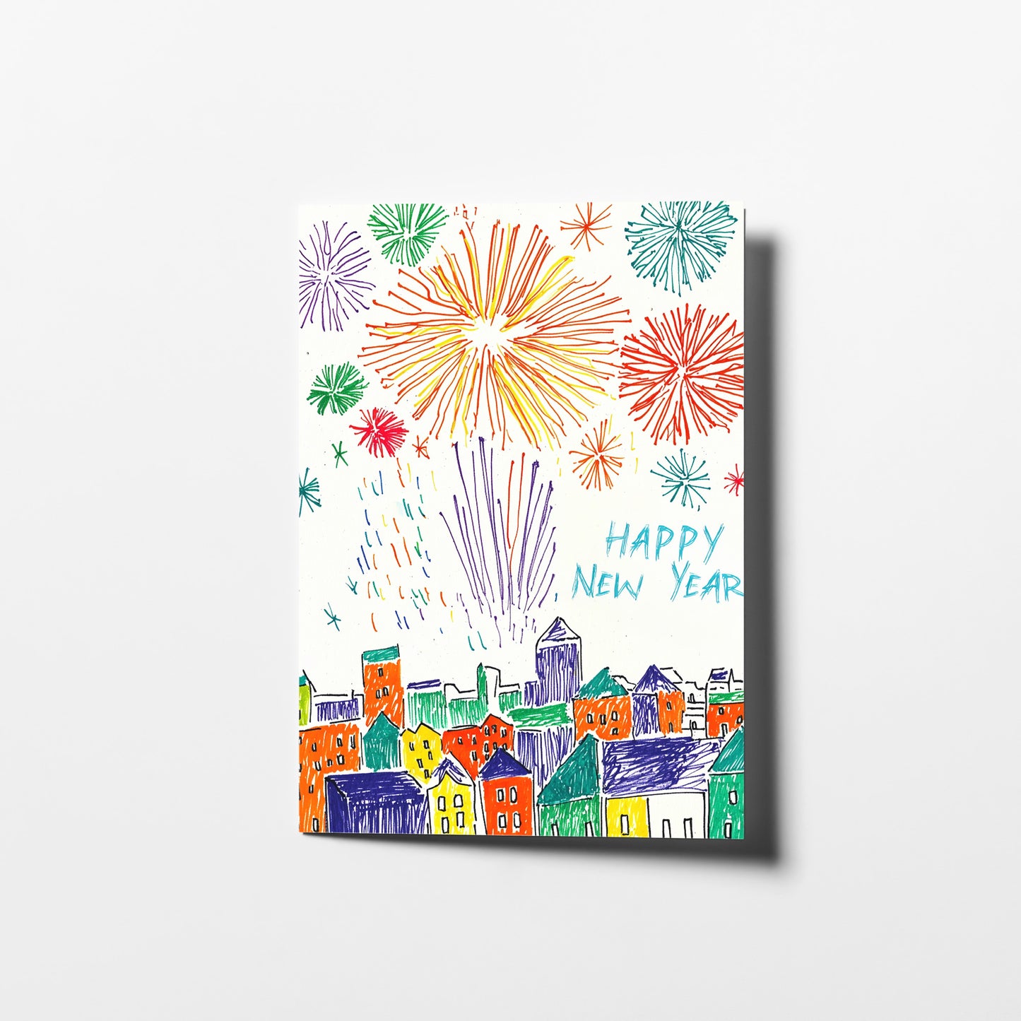 Whimsical New Year Card Set | 10 Printable Cards | Instant Download