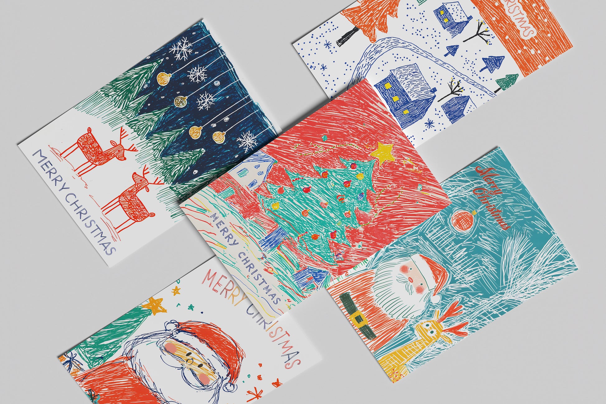 Whimsical Christmas Card Set | 15 Printable Cards | Instant Download