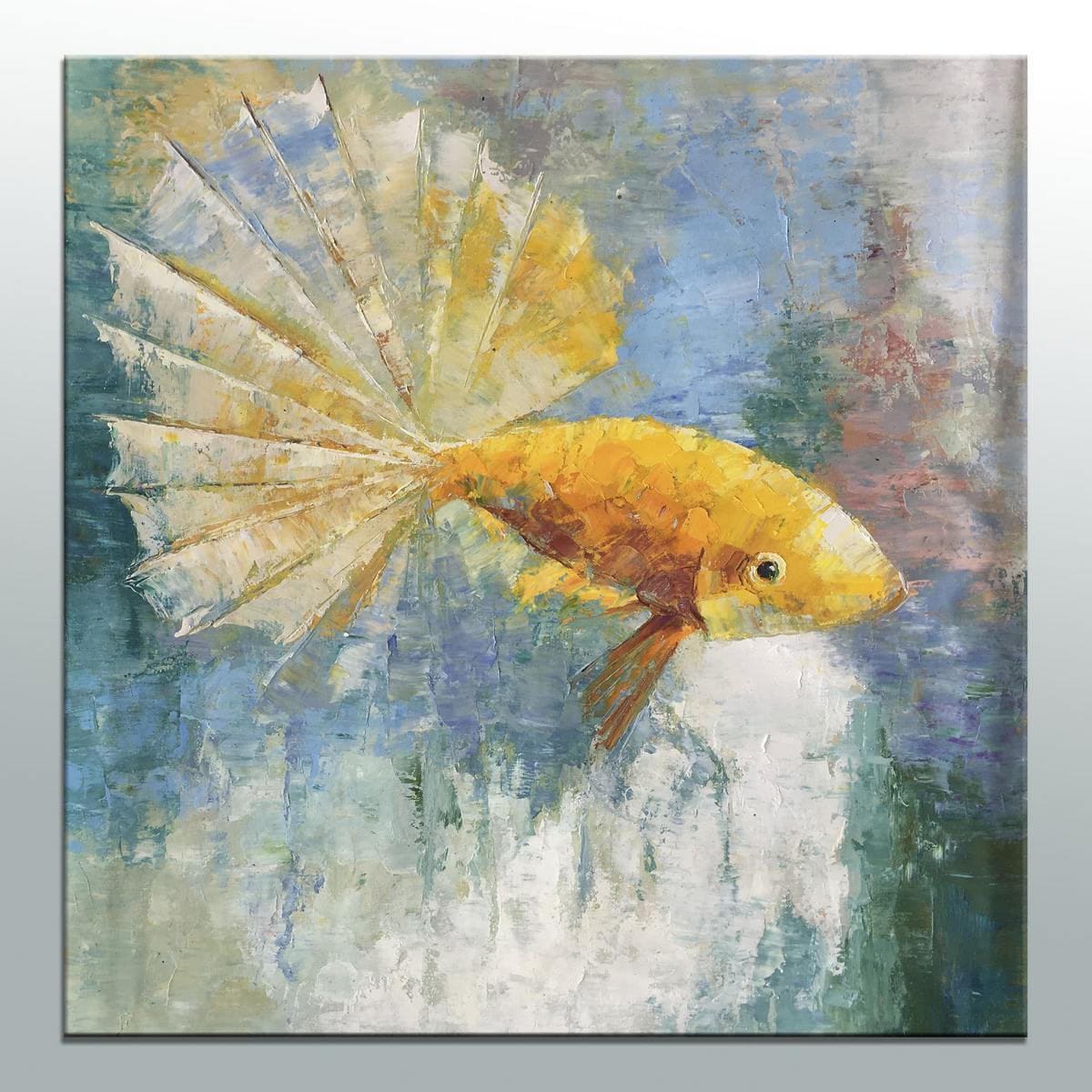 Palette Knife Painting, Original Artwork, Canvas Art, Abstract Art, Large Abstract Art, Modern Art, Large Wall Art Painting, Gold Fish, Art