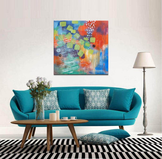 Abstract Painting, Wall Decor, Abstract Canvas Art, Oil Painting Original, Modern Art, Abstract Art, Large Oil Painting, Art, 36" Square