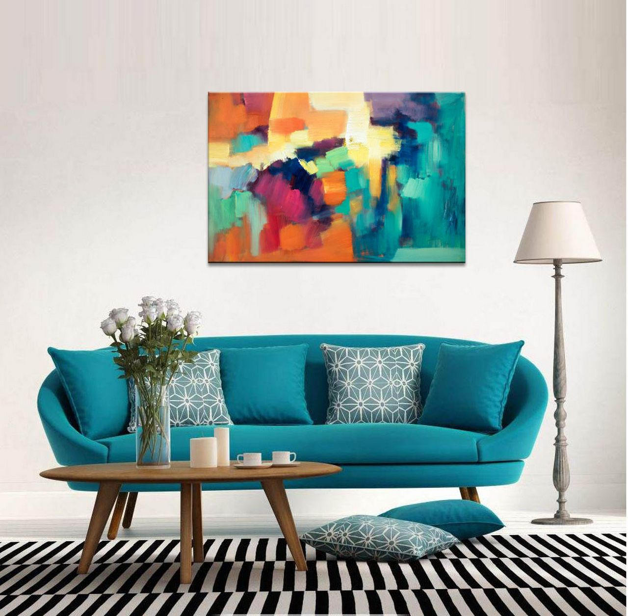 Abstract Canvas Art, Contemporary Art, Abstract Painting, Large Painting, Kitchen Wall Decor, Canvas Wall Art, Original Painting, Abstract