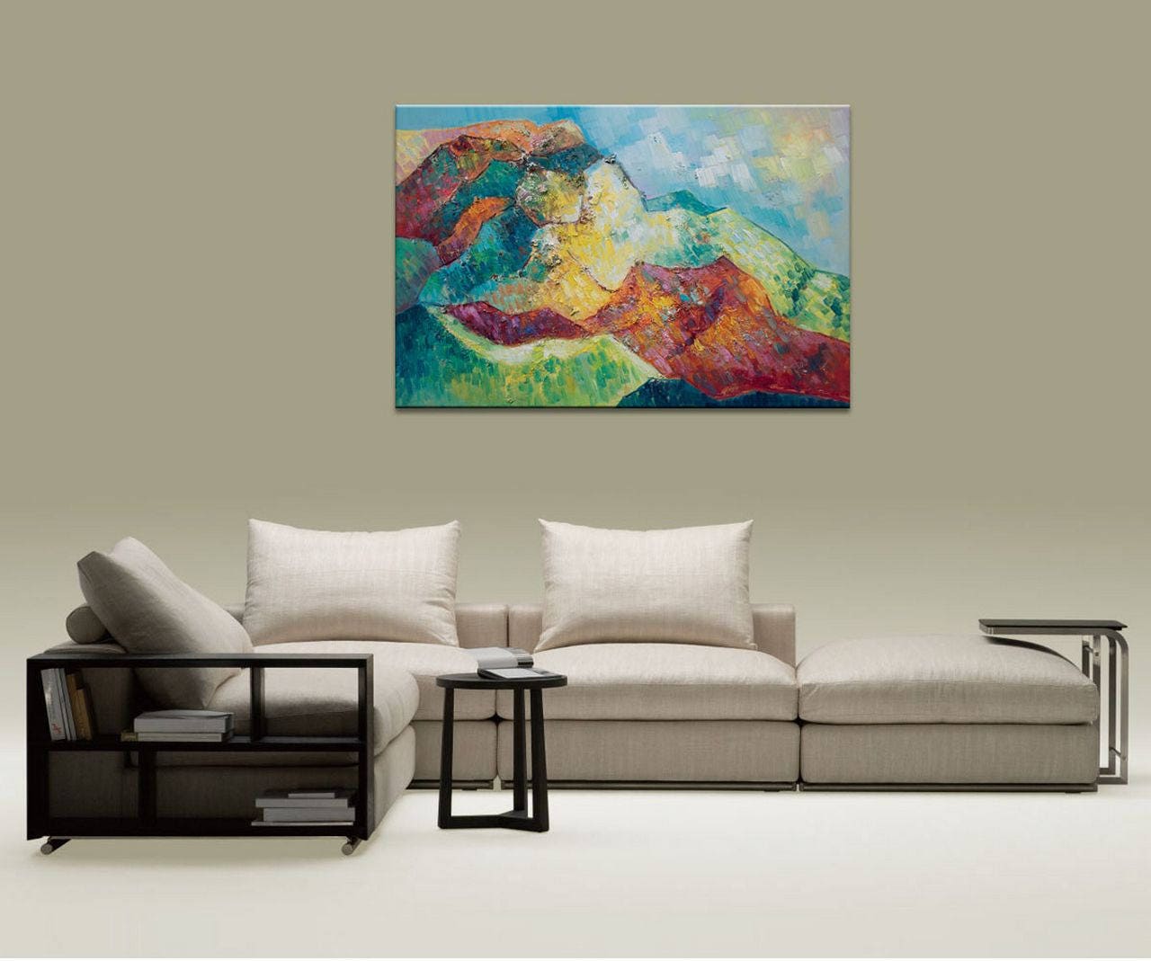 Abstract Canvas Painting, Mountains, Abstract Oil Painting, Contemporary Art, Original Abstract Art, Large Wall Decor, Large Abstract Art