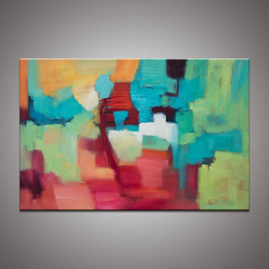 Abstract Art, Large Abstract Painting, String Lights For Bedroom, Original Abstract Art, Canvas Painting, Large Wall Art Canvas