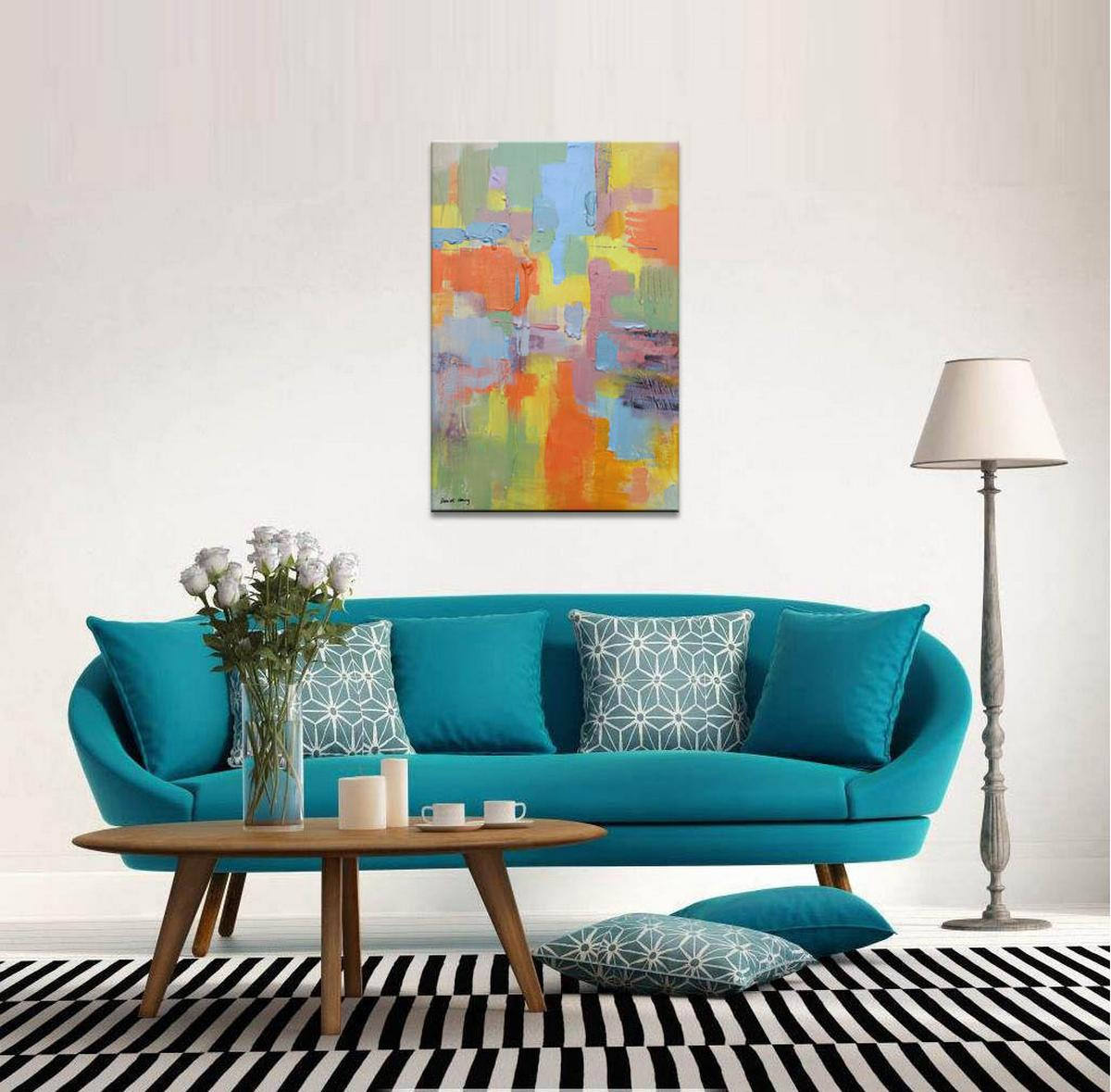 Abstract Oil Painting, Original Abstract Art, Bathroom Wall Art, Canvas Wall Art, Large Art, Abstract Canvas Painting, Contemporary Art