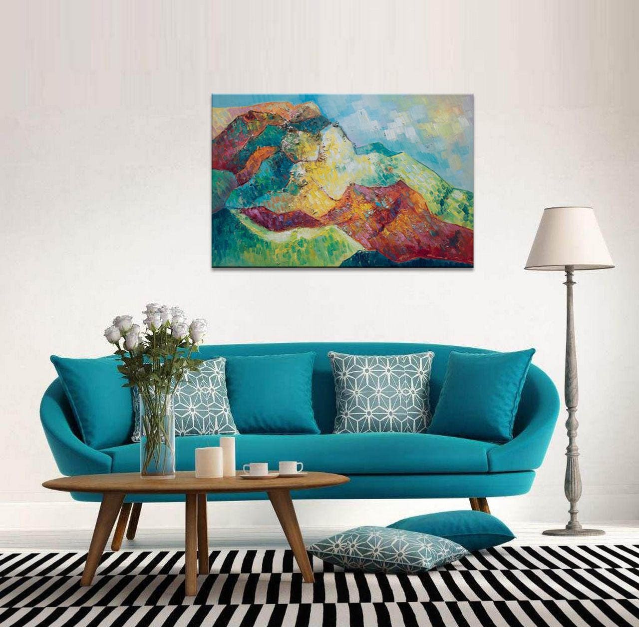 Abstract Canvas Painting, Mountains, Abstract Oil Painting, Contemporary Art, Original Abstract Art, Large Wall Decor, Large Abstract Art