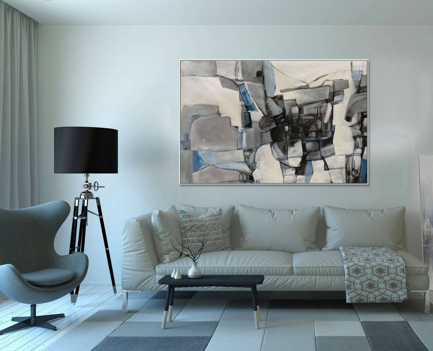 Black and White Canvas Art, Large Wall Art, Oil Painting Abstract, Powder Room Art, Large Canvas Painting, Contemporary Art, Oil Painting