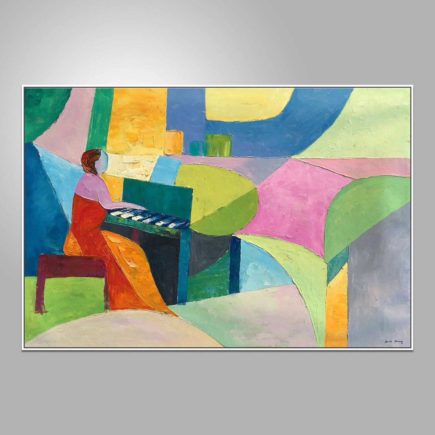 Original Abstract Art Piano Player, Abstract Painting, Contemporary Art, Abstract Canvas Painting, Large Abstract Painting, Wall Art