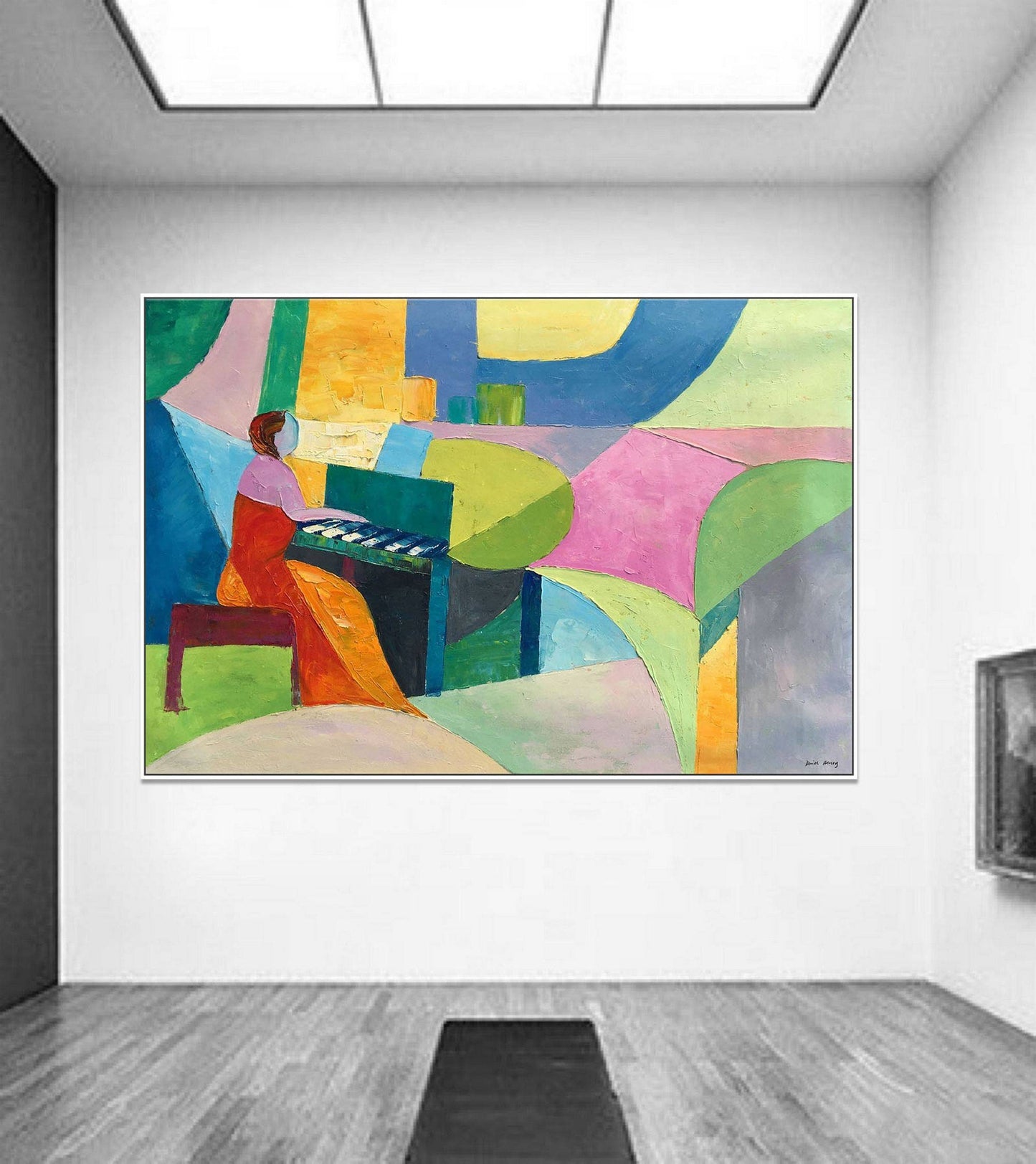 Original Abstract Art Piano Player, Abstract Painting, Contemporary Art, Abstract Canvas Painting, Large Abstract Painting, Wall Art