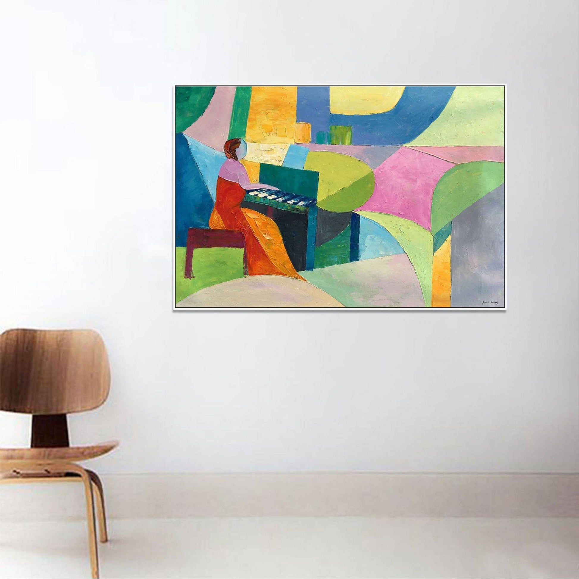 Original Abstract Art Piano Player, Abstract Painting, Contemporary Art, Abstract Canvas Painting, Large Abstract Painting, Wall Art