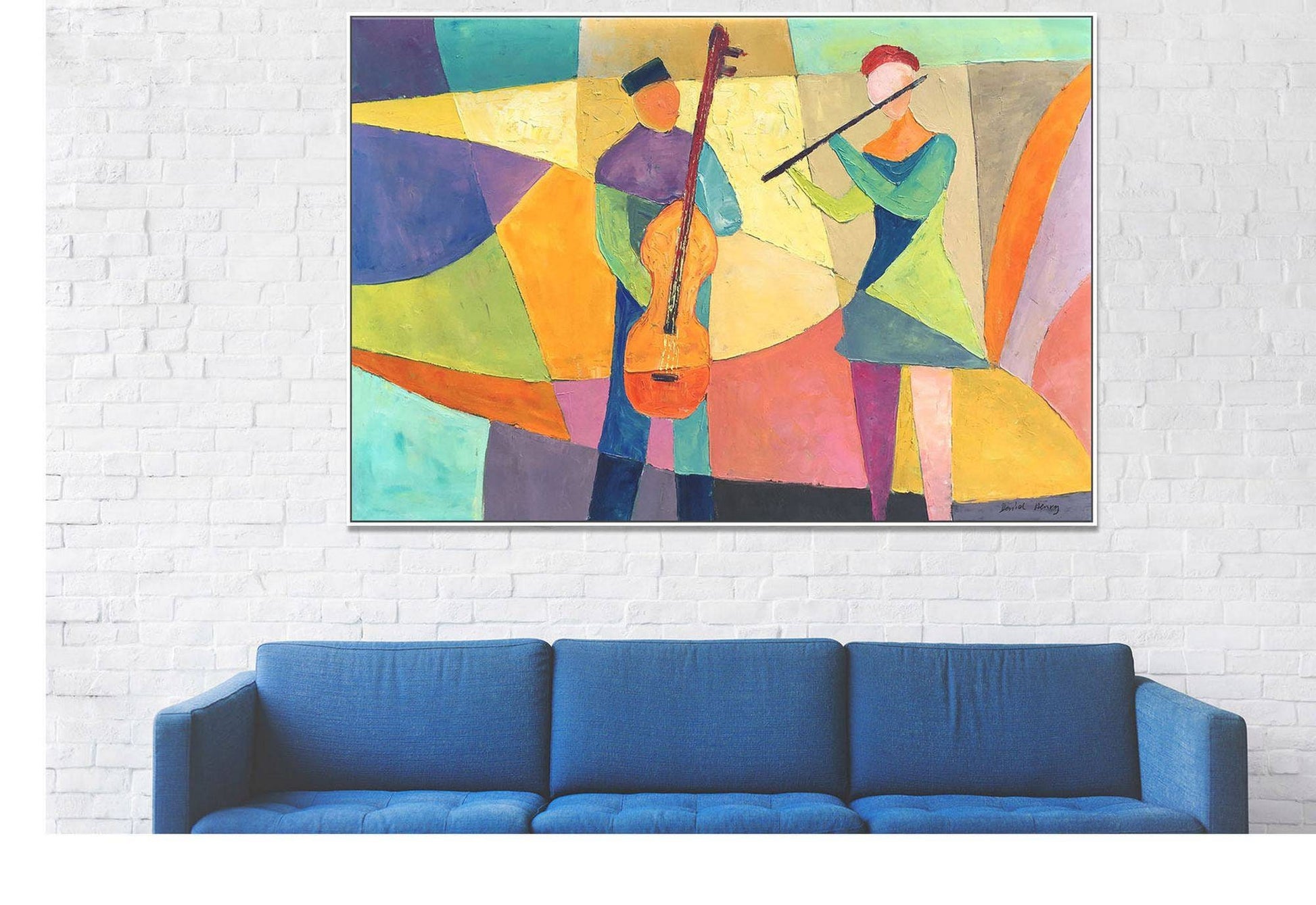 Original Art Oil Painting Music Players, Large Canvas Painting, Contemporary Art, Living Room Art, Wall Decor, Canvas Art, Abstract Painting