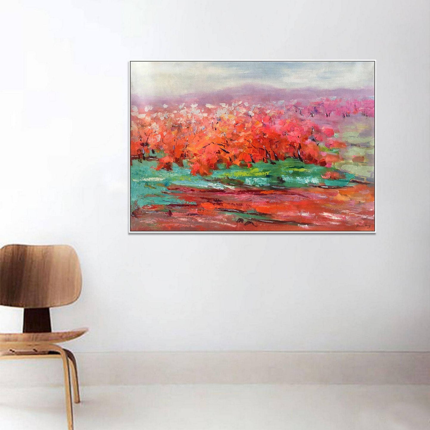 Large Abstract Painting Spring Landscape, Bedroom Art, Large Wall Art Canvas, Abstract Canvas Painting, Original Abstract Landscape Painting