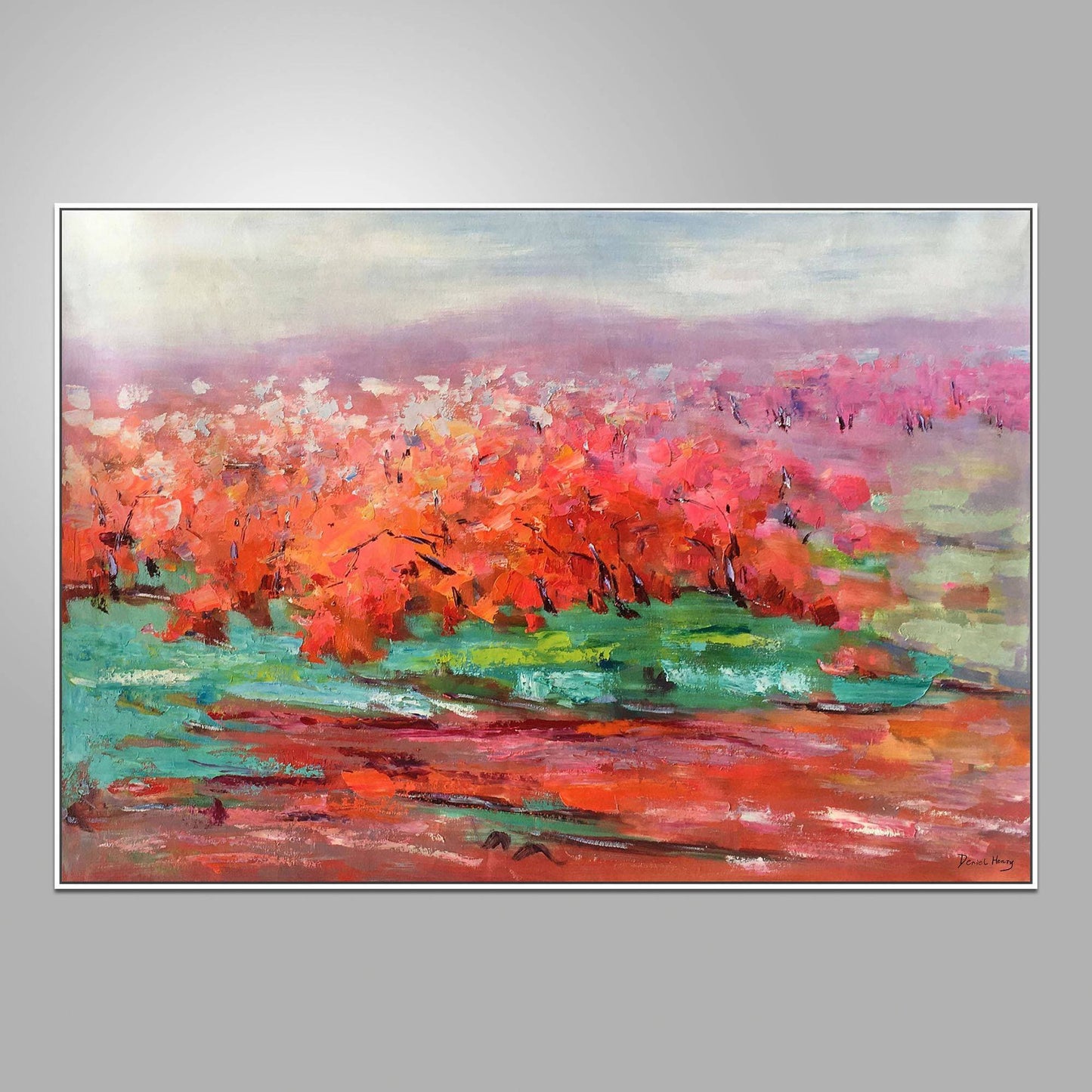 Large Abstract Painting Spring Landscape, Bedroom Art, Large Wall Art Canvas, Abstract Canvas Painting, Original Abstract Landscape Painting