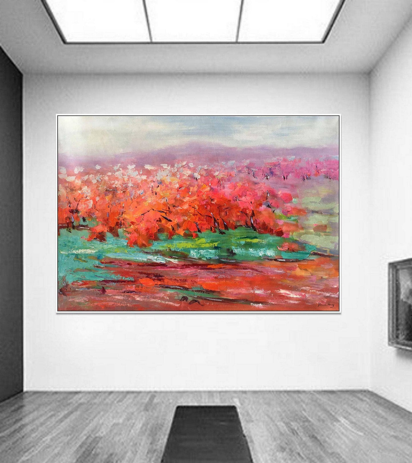 Large Abstract Painting Spring Landscape, Bedroom Art, Large Wall Art Canvas, Abstract Canvas Painting, Original Abstract Landscape Painting