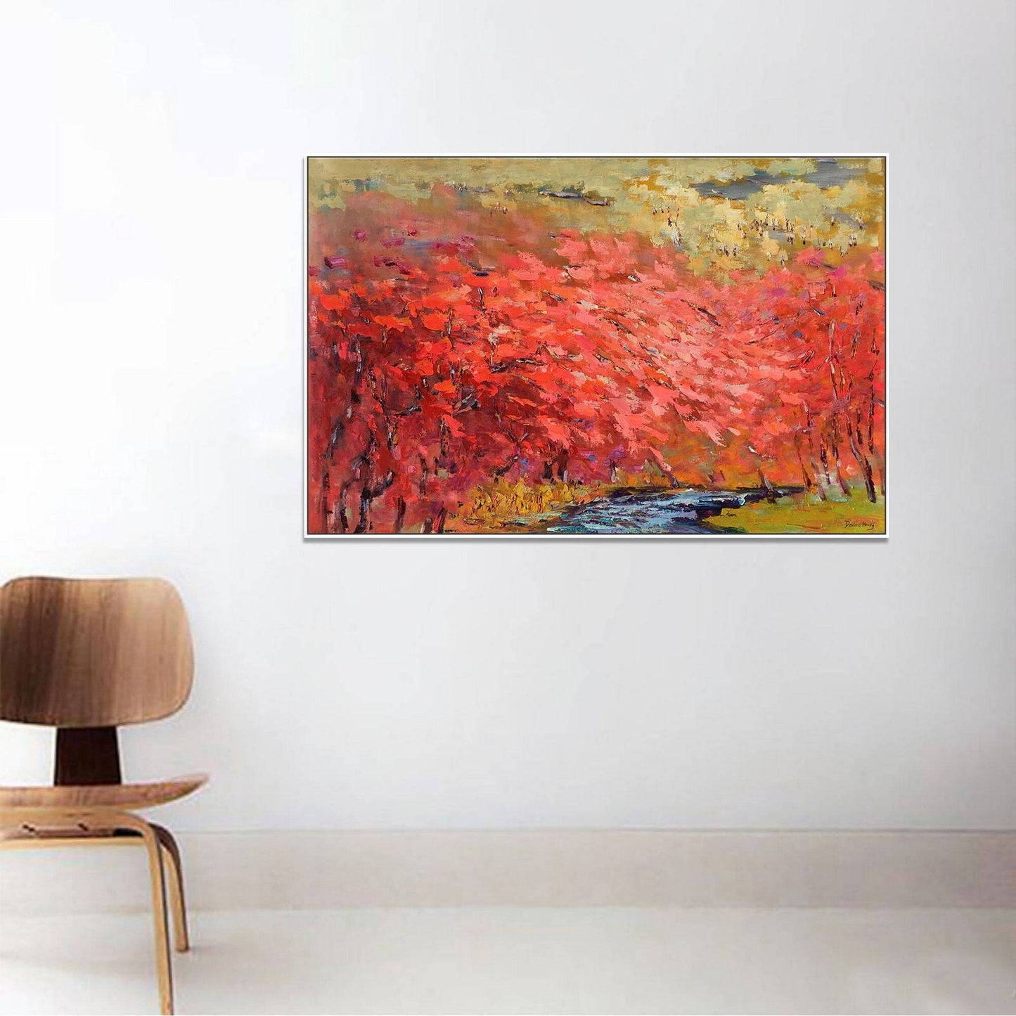 Contemporary Painting Autumn Forest, Large Canvas Art, Wall Hanging, Original Art, Abstract Art, Kitchen Wall Decor, Abstract Canvas Art