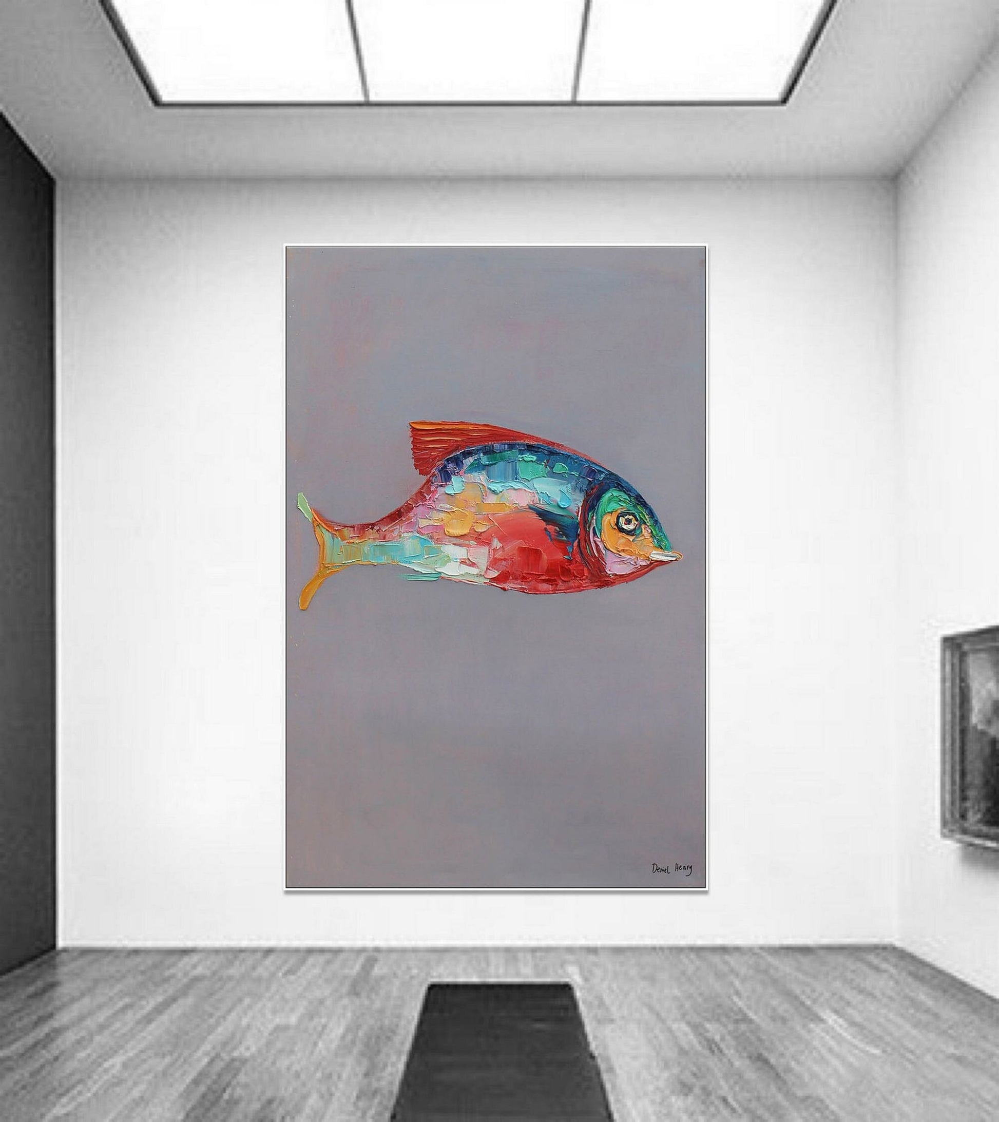 Large Wall Art Painting Fish Painting, Abstract Canvas Art, Abstract Painting, Original Abstract Painting, Kitchen Decor, Large Art