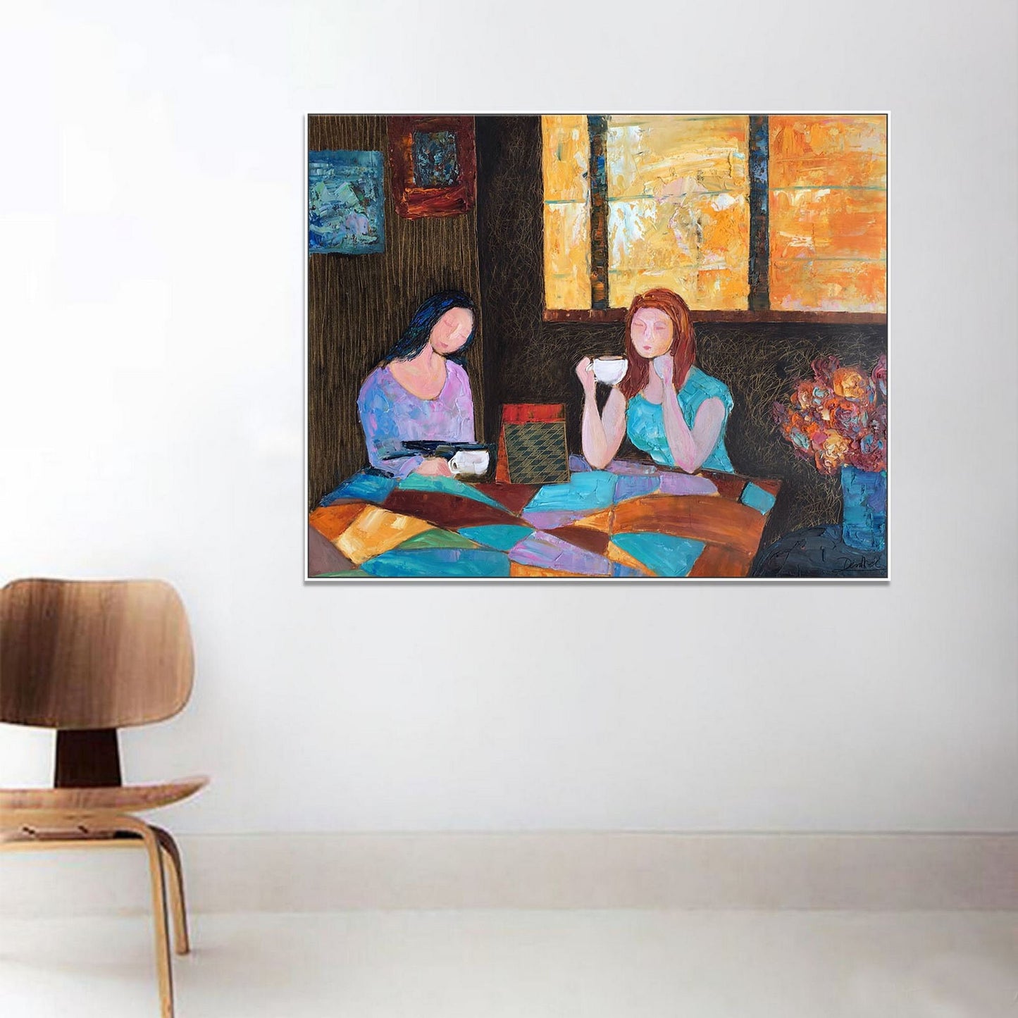 Living Room Art Coffee Time, Canvas Painting, Large Painting, Large Wall Art, Modern Art, Original Abstract Painting, Oil Painting Abstract