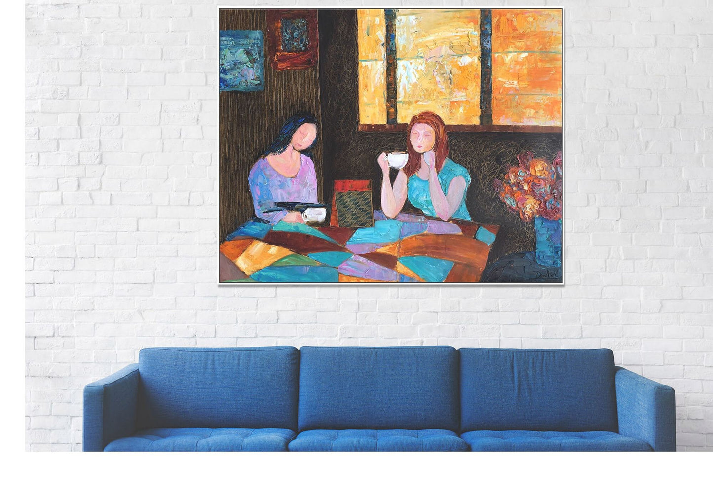 Living Room Art Coffee Time, Canvas Painting, Large Painting, Large Wall Art, Modern Art, Original Abstract Painting, Oil Painting Abstract