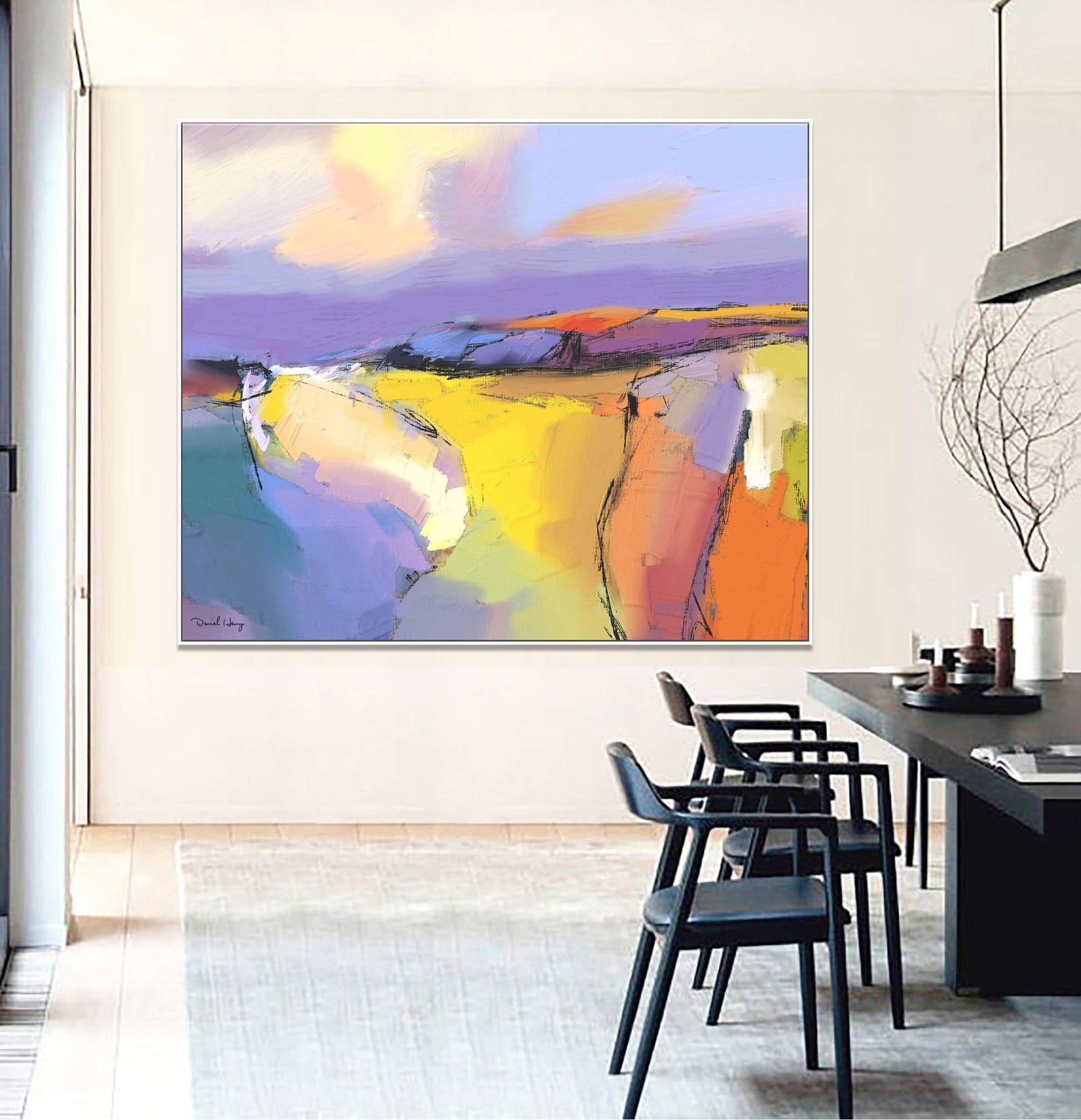 Abstract Landscape Painting, Master Bedroom Decor, Abstract Canvas Art, Original Art, Contemporary Art, Modern Wall Art, Large Abstract Art