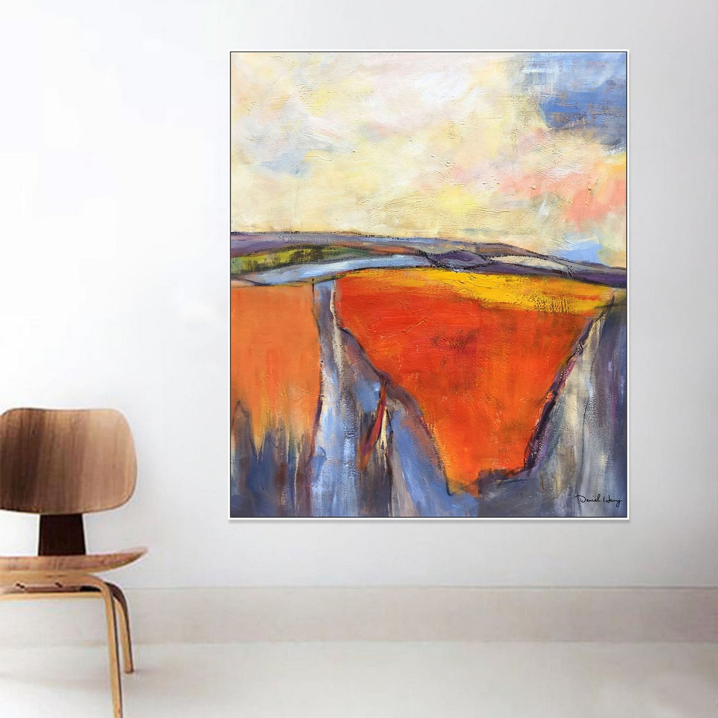 Abstract Landscape Oil Painting, Large Art, Original Art, Abstract Canvas Art, Bedroom Wall Decor, Contemporary Wall Art, Modern Art