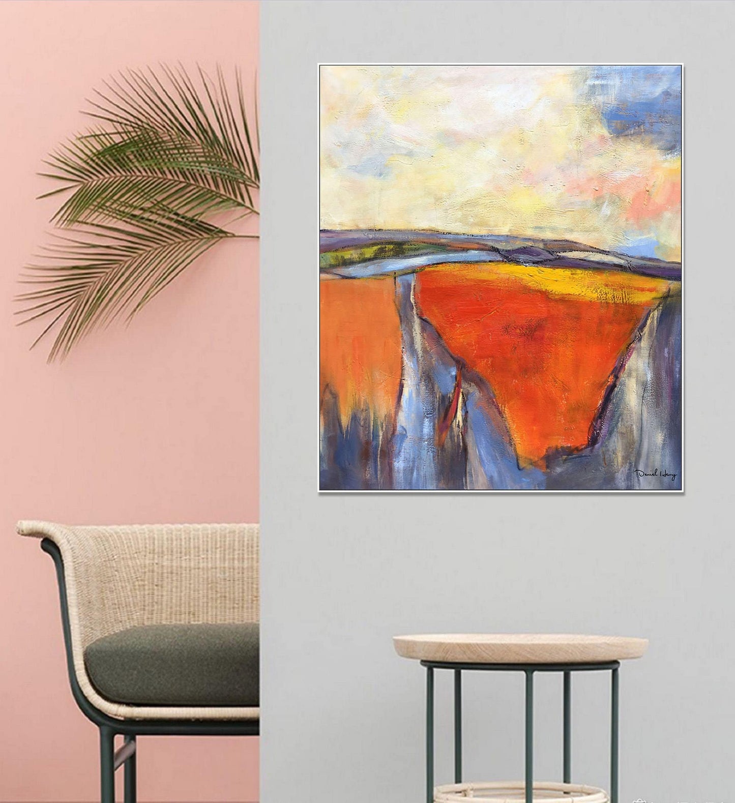 Abstract Landscape Oil Painting, Large Art, Original Art, Abstract Canvas Art, Bedroom Wall Decor, Contemporary Wall Art, Modern Art