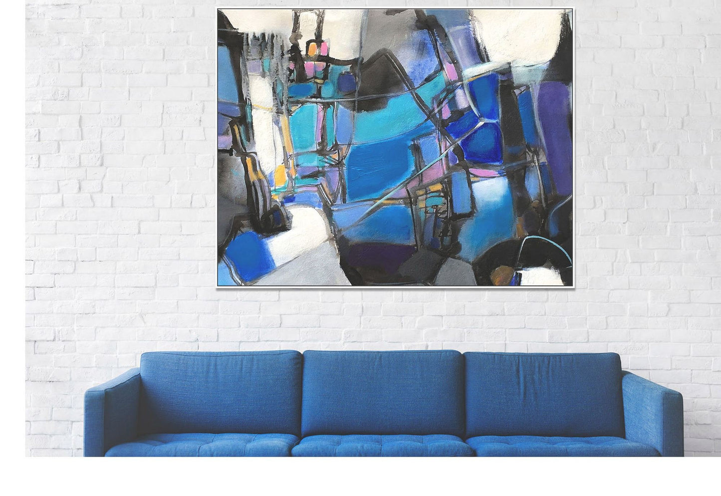 Oil Painting Abstract, Original Oil Painting, Large Canvas Wall Art, Modern Painting, Large Abstract Painting, Kitchen Wall Decor, Blue