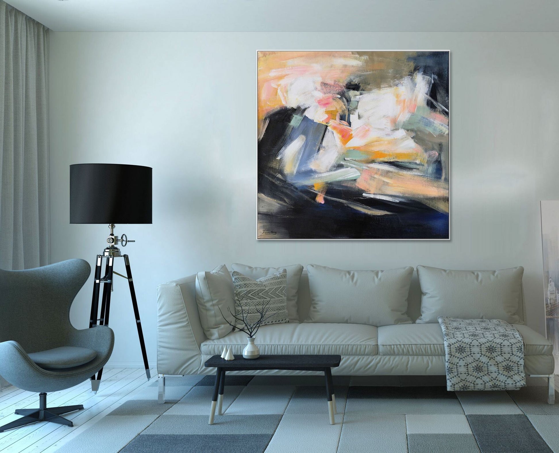 Abstract Oil Painting, Contemporary Art, Large Painting, Abstract Canvas Art, Kitchen Art, Original Painting, Canvas Wall Decor