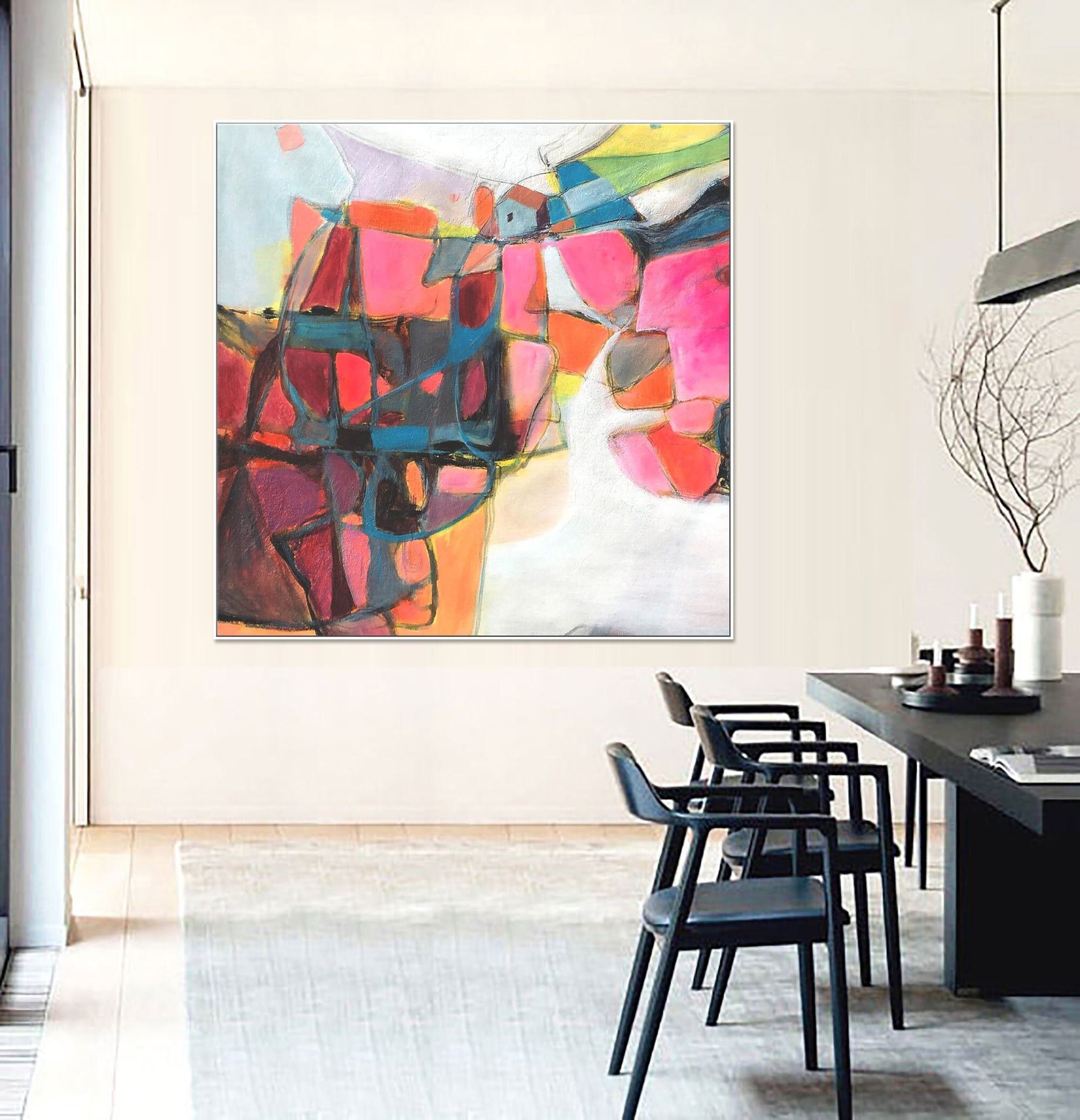 Abstract Oil Painting, Large Oil Painting, Modern Painting, Bedroom Art, Original Abstract Art, Canvas Wall Decor, Canvas Painting