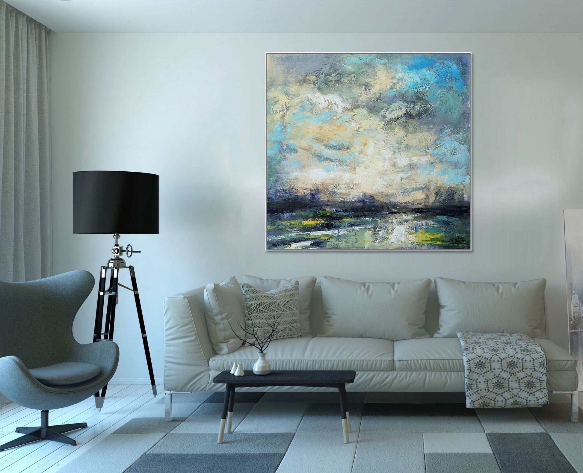 Oil Painting Abstract Seascape, Contemporary Art, Original Painting, Abstract Canvas Painting, Abstract Art, Master Bedroom Decor, Wall Art