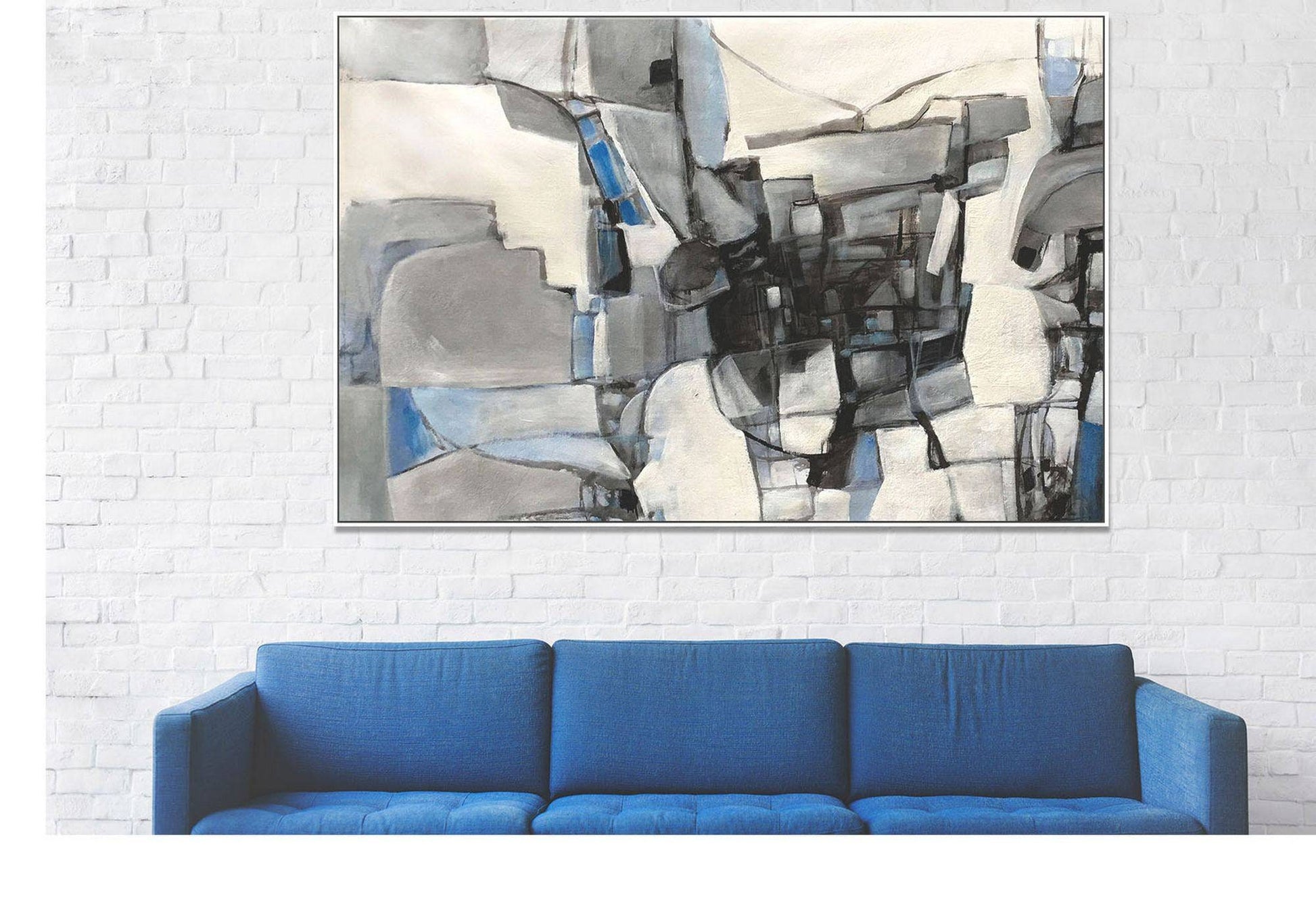 Black and White Canvas Art, Large Wall Art, Oil Painting Abstract, Powder Room Art, Large Canvas Painting, Contemporary Art, Oil Painting