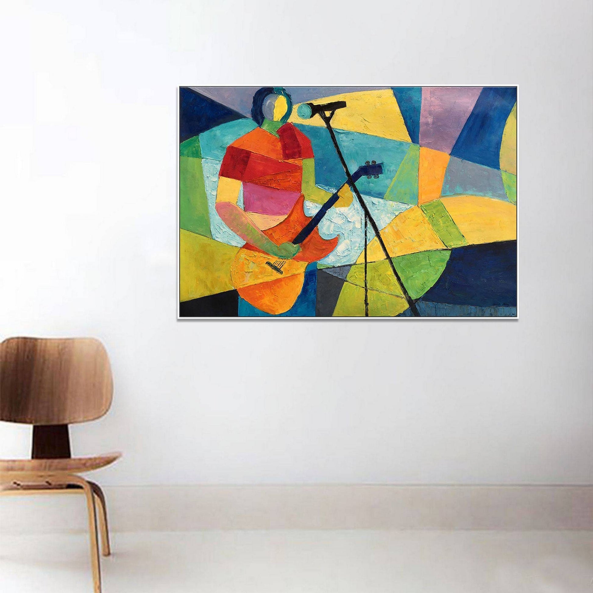Large Abstract Painting Guitar Player, Original Oil Painting, Oil Painting Abstract, Large Wall Decor, Canvas Art, Modern Art, Bathroom Art