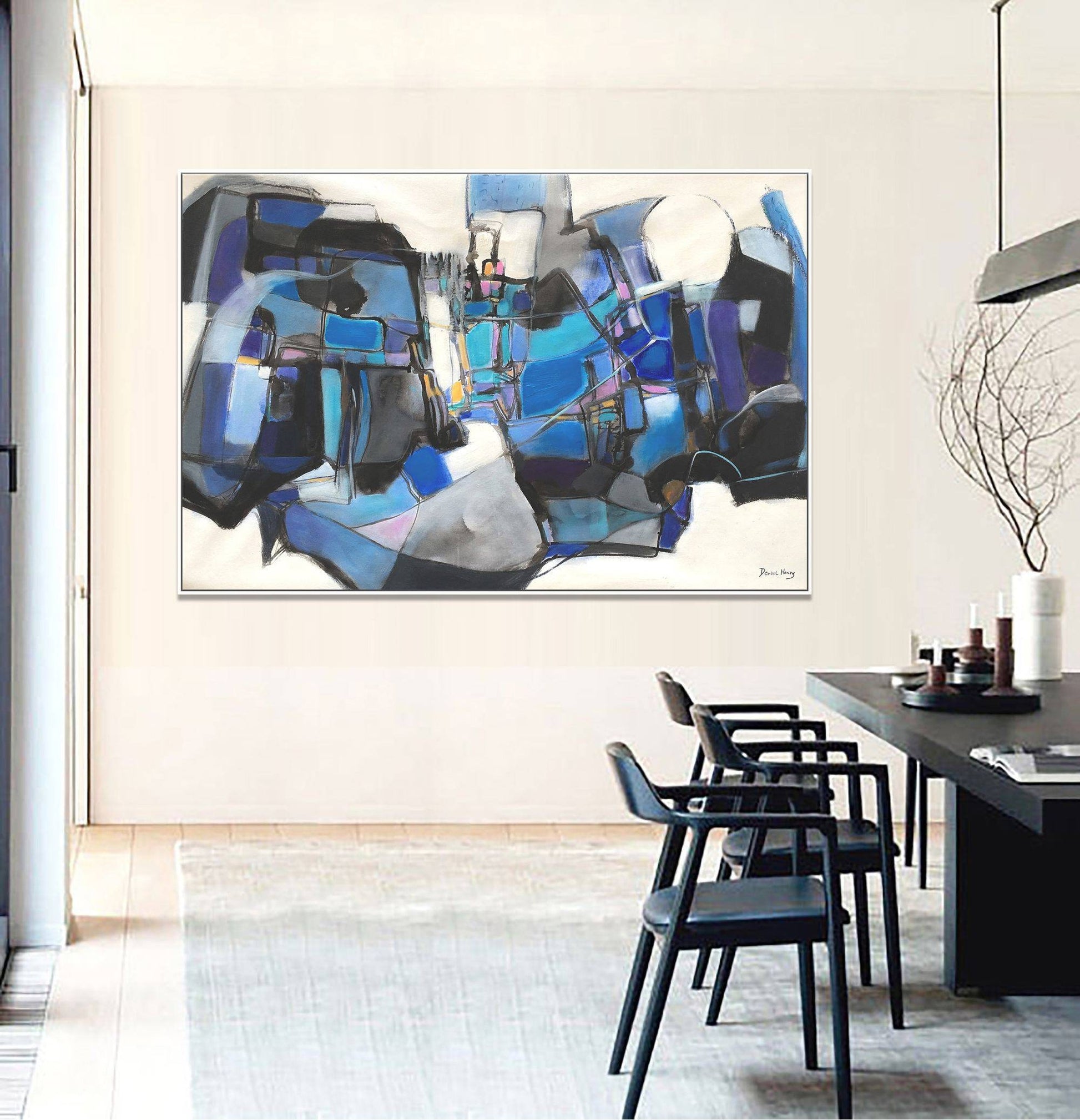 Abstract Canvas Art Oil Painting, Kitchen Decor, Modern Art, Wall Hanging, Large Canvas Art, Original Art, Oil Painting Abstract