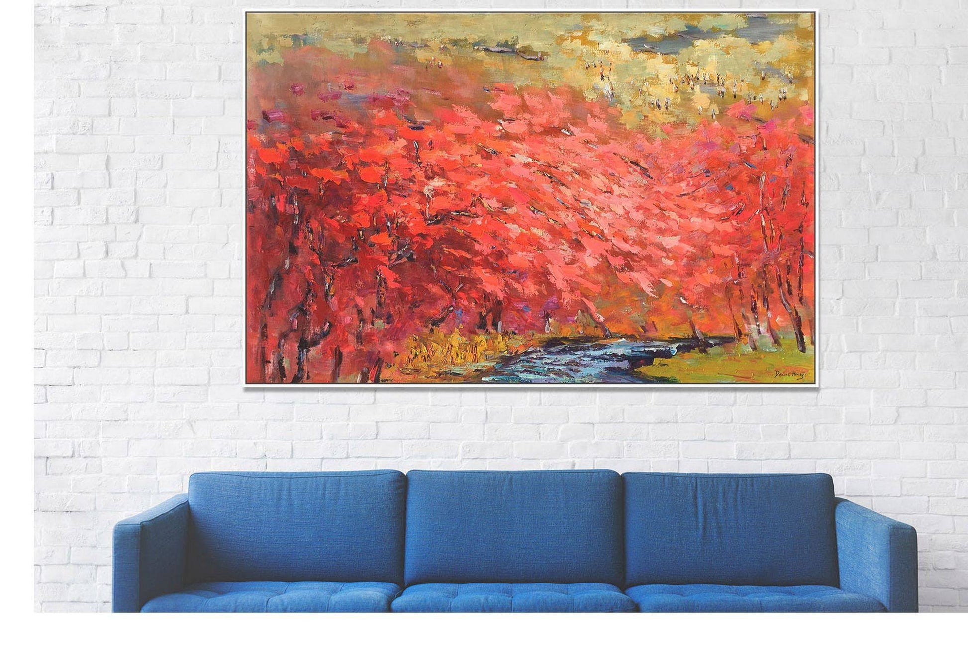 Contemporary Painting Autumn Forest, Large Canvas Art, Wall Hanging, Original Art, Abstract Art, Kitchen Wall Decor, Abstract Canvas Art