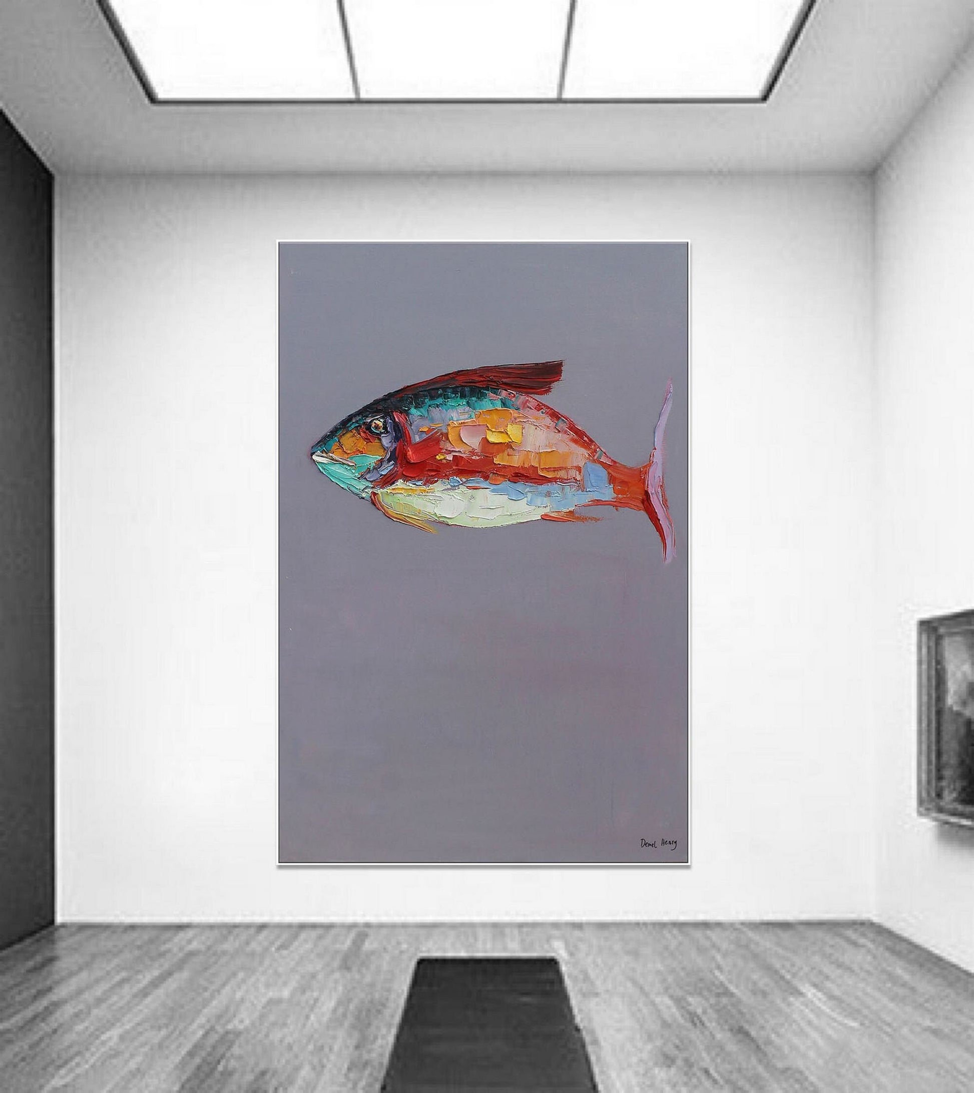 Contemporary Art Fish Wall Art, Large Wall Art Canvas, Oil Painting Abstract, Abstract Canvas Painting, Original Artwork, Large Canvas Art