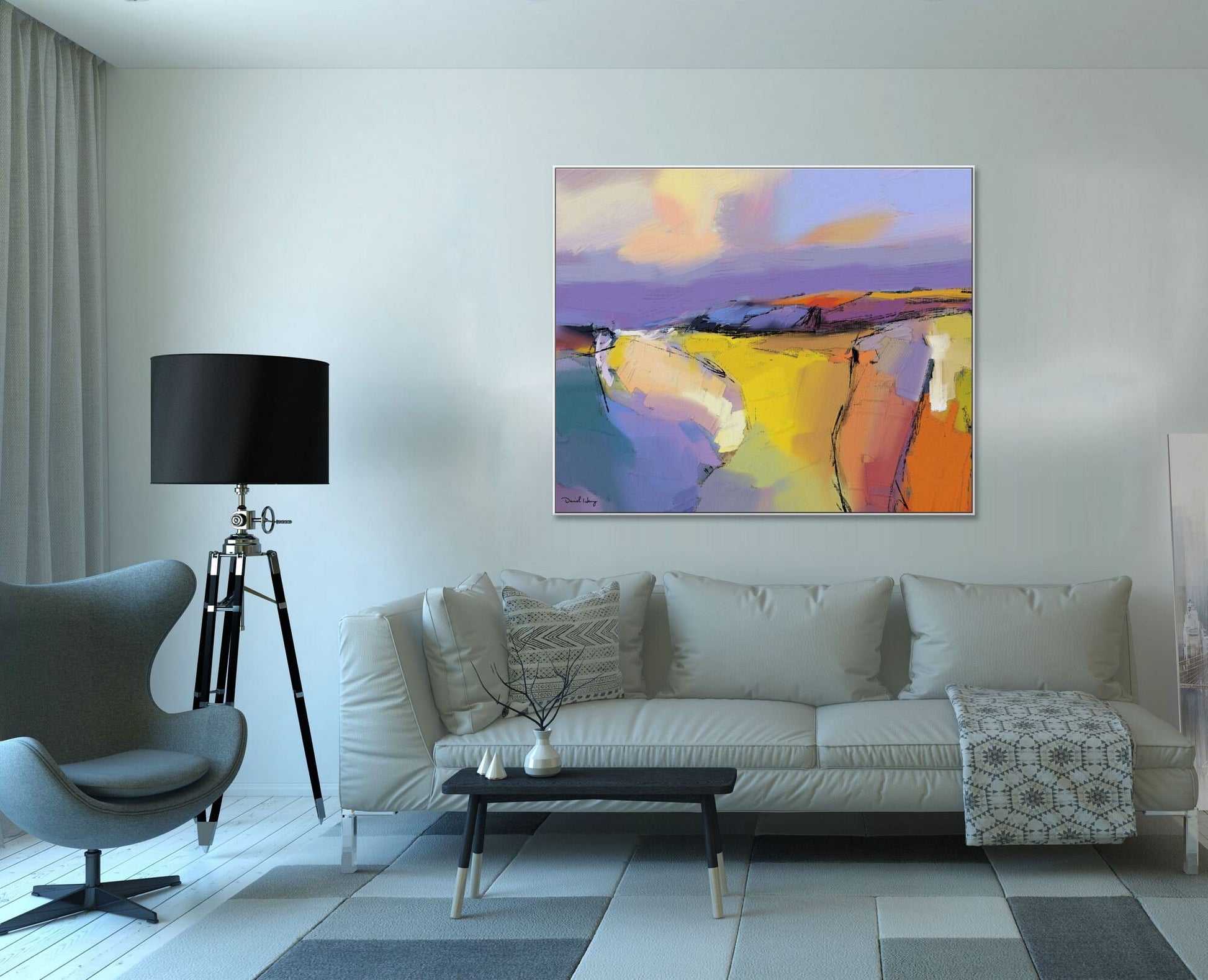 Abstract Landscape Painting, Master Bedroom Decor, Abstract Canvas Art, Original Art, Contemporary Art, Modern Wall Art, Large Abstract Art