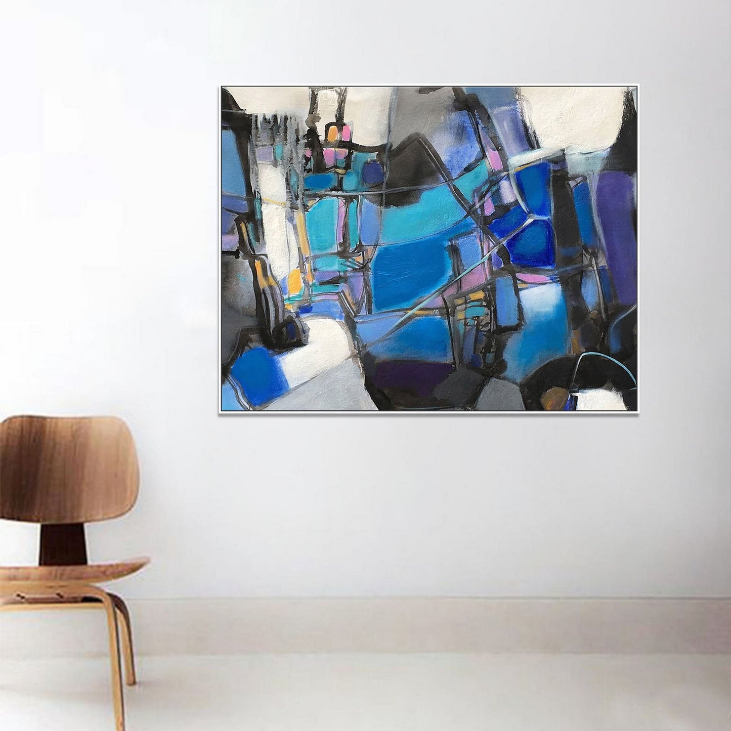 Oil Painting Abstract, Original Oil Painting, Large Canvas Wall Art, Modern Painting, Large Abstract Painting, Kitchen Wall Decor, Blue