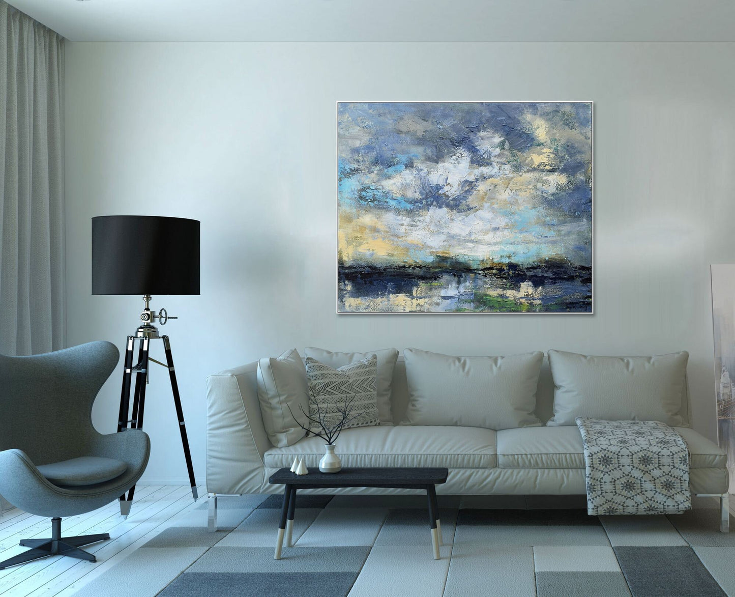 Oil Painting Abstract Landscape, Large Canvas Painting, Modern Art, Original Painting, Abstract Art, Large Wall Art, Bedroom Wall Decor