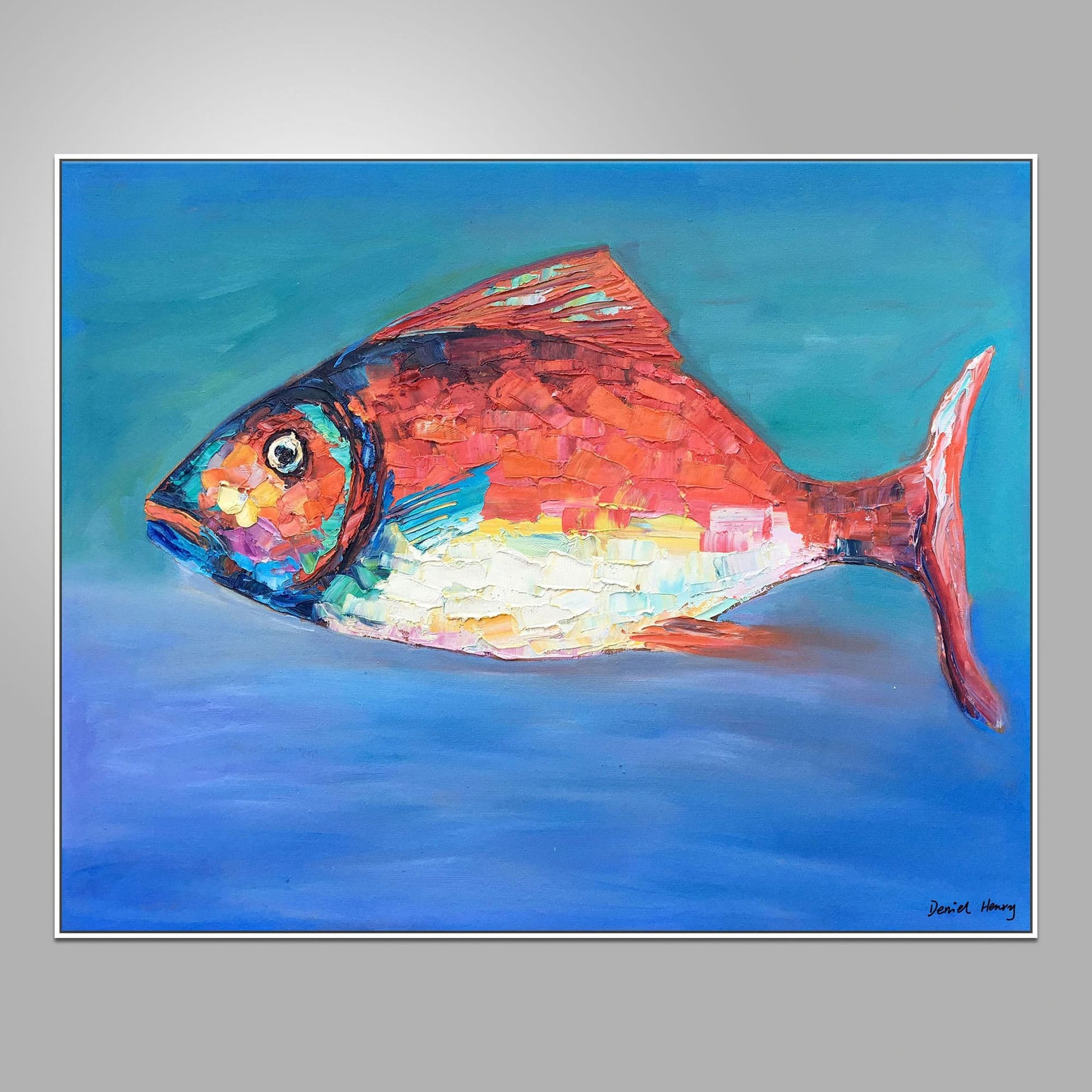 Abstract Oil Painting, Modern Painting Fish, Canvas Art, Large Wall Art, Large Art, Art, Original Abstract Painting, Abstract Oil Painting