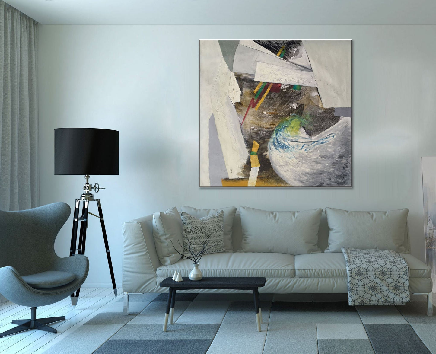 Large Abstract Painting Black and White, Living Room Art, Abstract Canvas Art, Wall Art, Contemporary Art, Oil Painting Abstract Minimalist