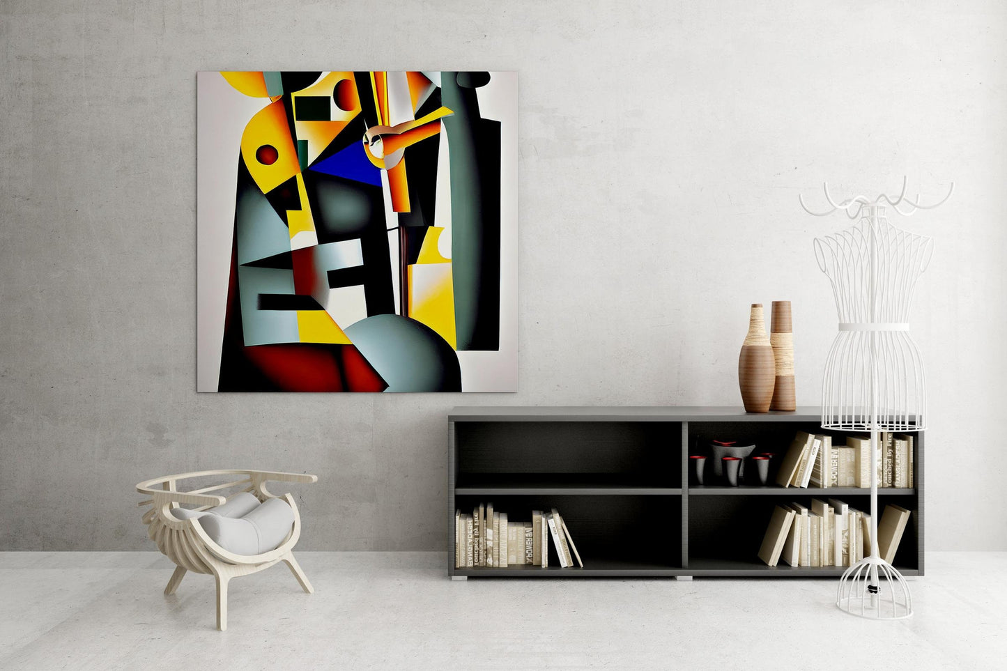 Cubist Oil Painting Saxophone, Modern Abstract, Oil Painting, Large Wall Art, Abstract Painting, Farmhouse Decor, Artwork, Oil Painting