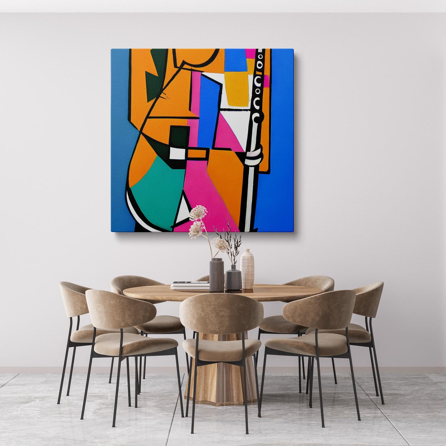 Abstract Oil Painting Saxophone Player, Semi-Abstract Painting, Wall Art Painting, Abstract Painting, Gift For Her, Canvas Painting