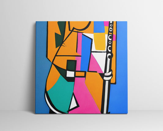 Abstract Oil Painting Saxophone Player, Semi-Abstract Painting, Wall Art Painting, Abstract Painting, Gift For Her, Canvas Painting