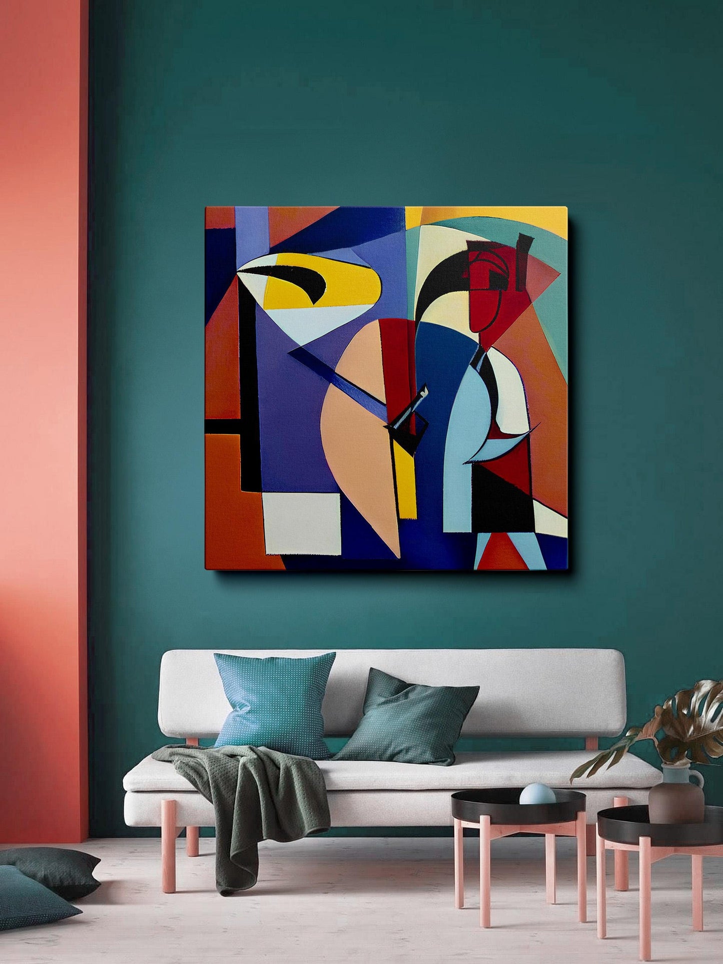 Cubist Oil Painting Singer Music Art, Rustic Oil Painting, Paintings On Canvas, Large Canvas Art, Abstract Painting, Living Room Wall Art