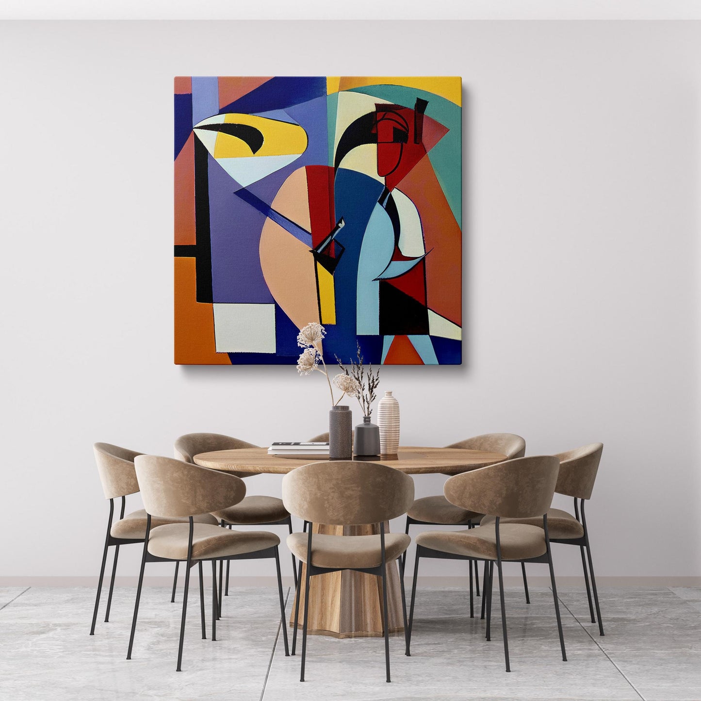 Cubist Oil Painting Singer Music Art, Rustic Oil Painting, Paintings On Canvas, Large Canvas Art, Abstract Painting, Living Room Wall Art