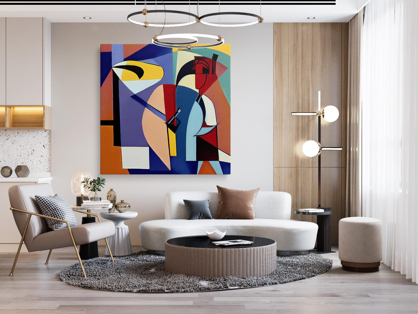 Cubist Oil Painting Singer Music Art, Rustic Oil Painting, Paintings On Canvas, Large Canvas Art, Abstract Painting, Living Room Wall Art